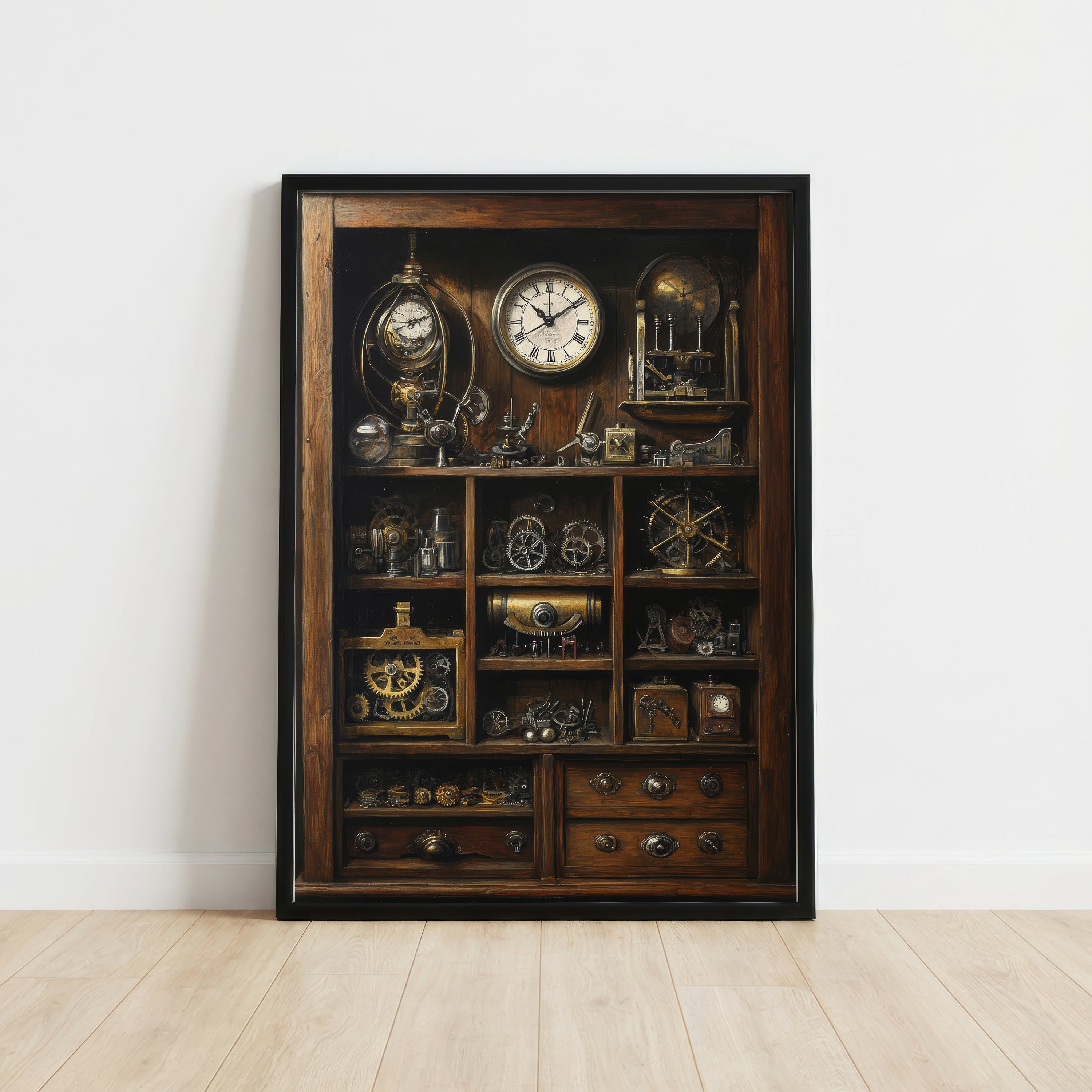 Antique Clockmaker Cabinet Art Print
