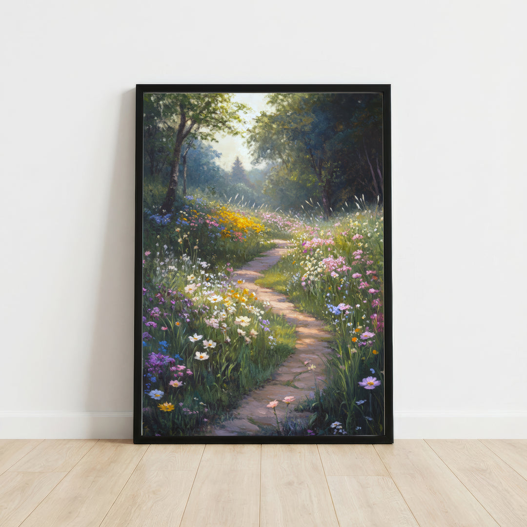 Wildflower Woodland Path Art Print