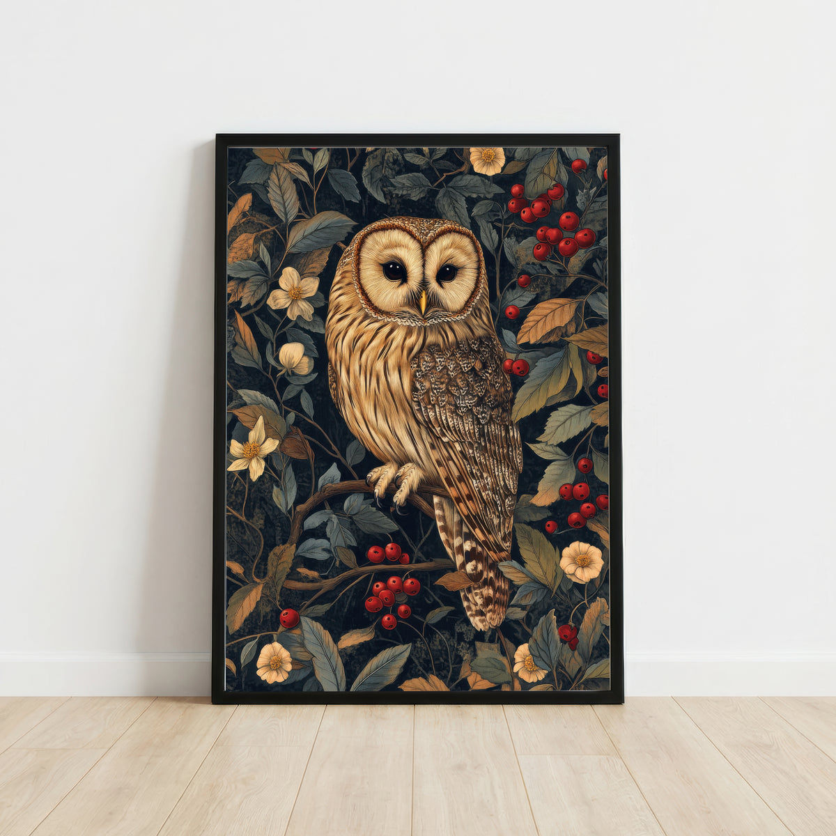 Vintage Owl Botanical Art Print