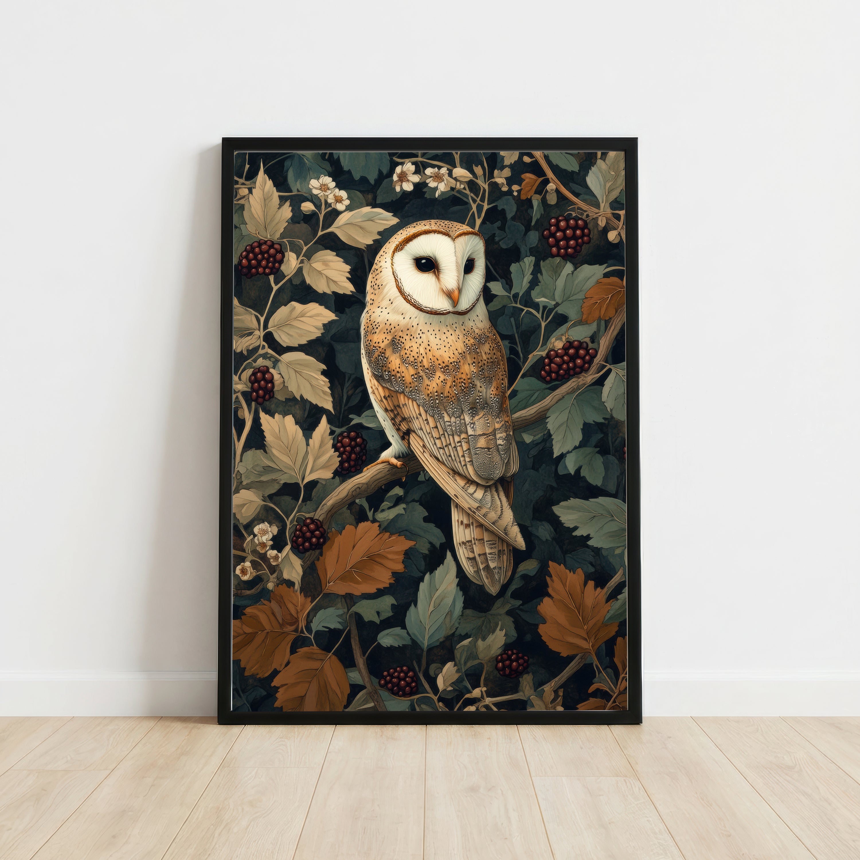Barn Owl Botanical Art Print
