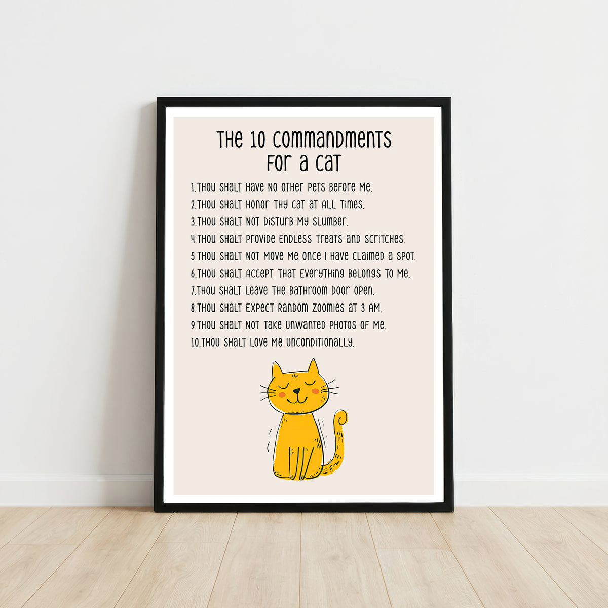 Cat Commandments Typography Art Print