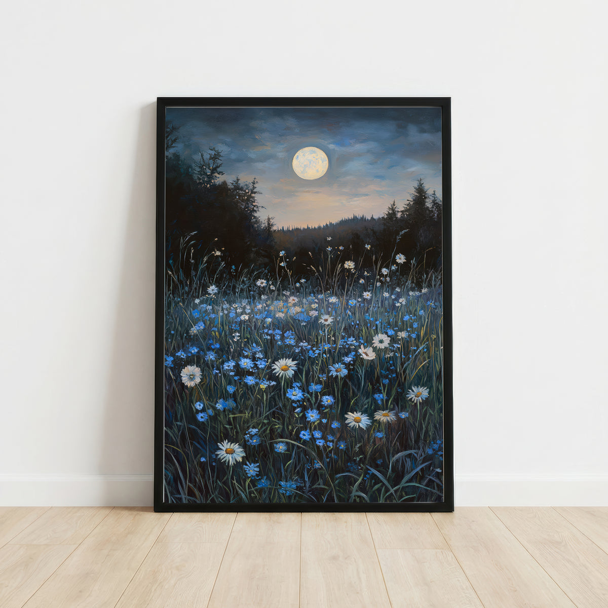 Moonlit Wildflower Meadow Art Print