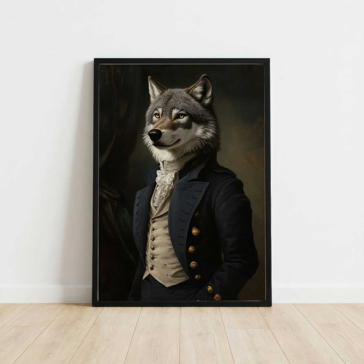 Dapper Wolf Dark Academia Art Print