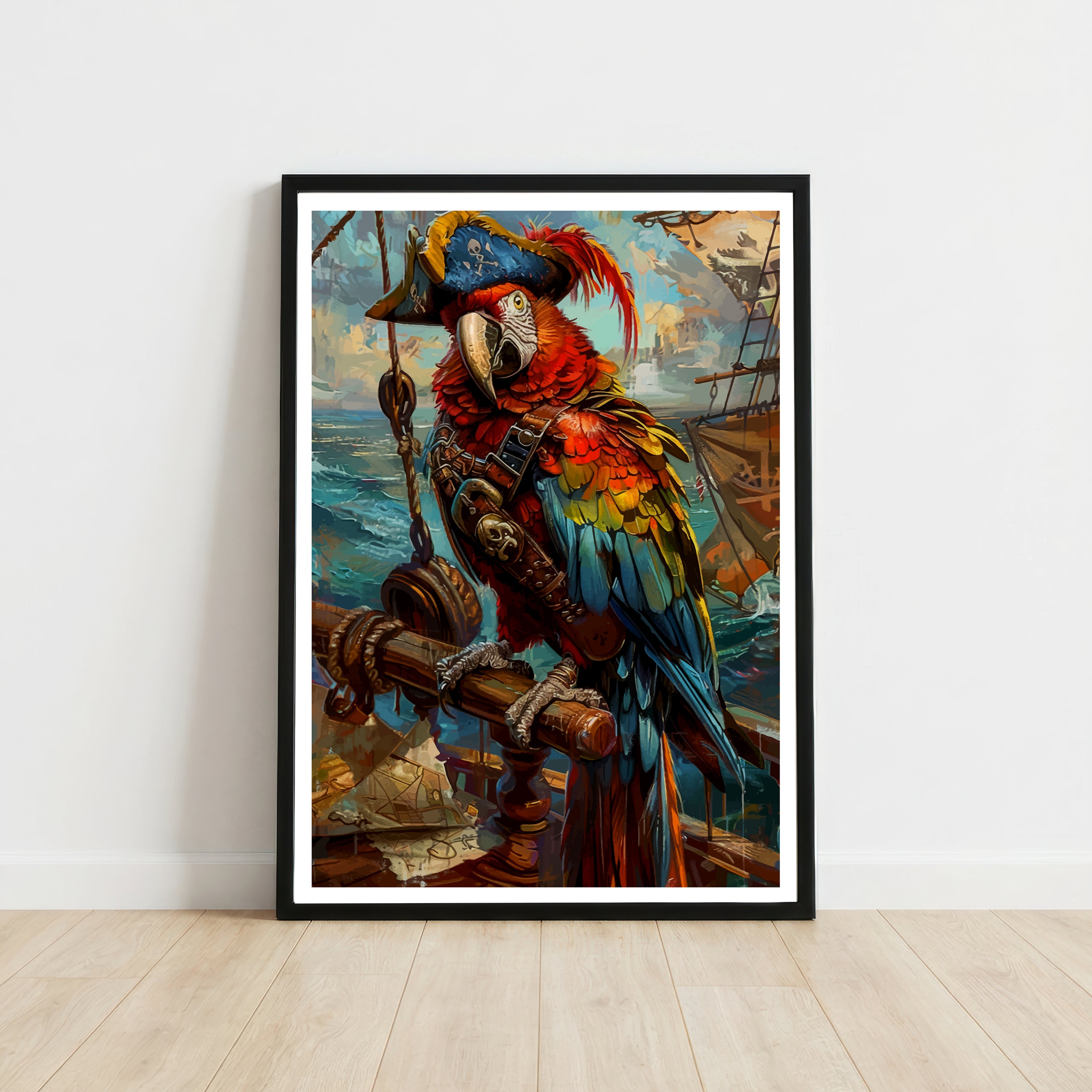 Pirate Parrot Macaw Art Print