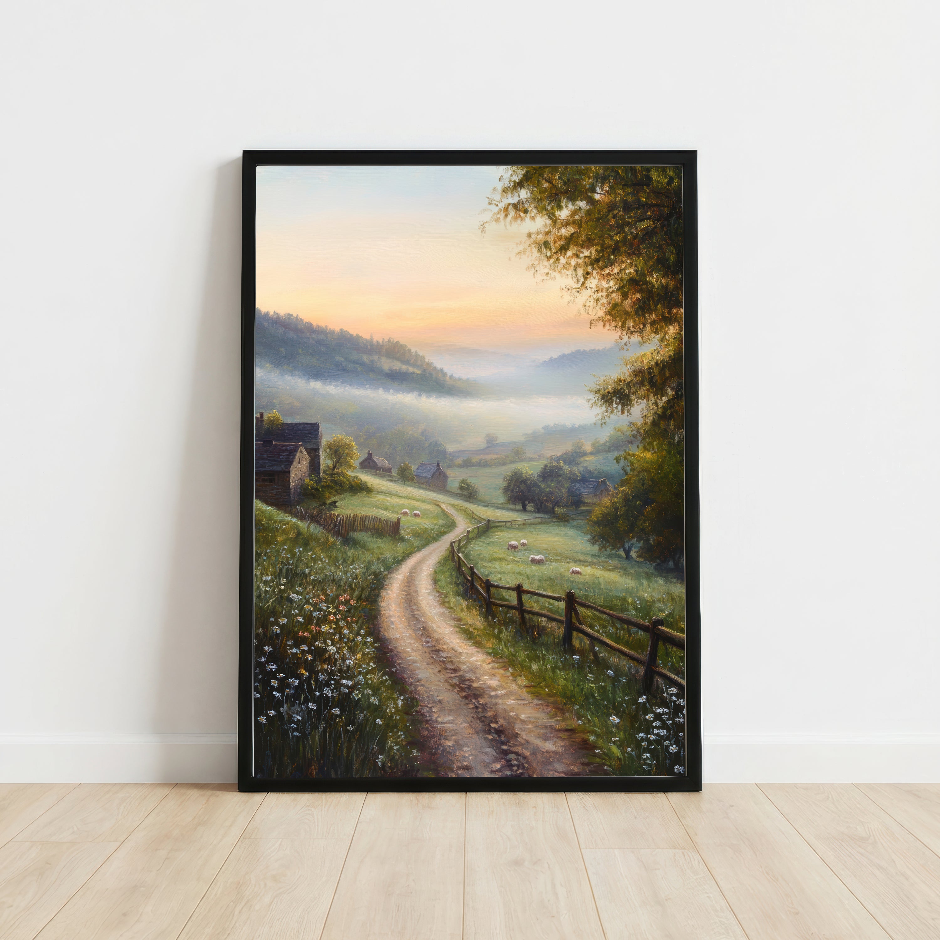 Pastoral Valley Path Landscape Art Print