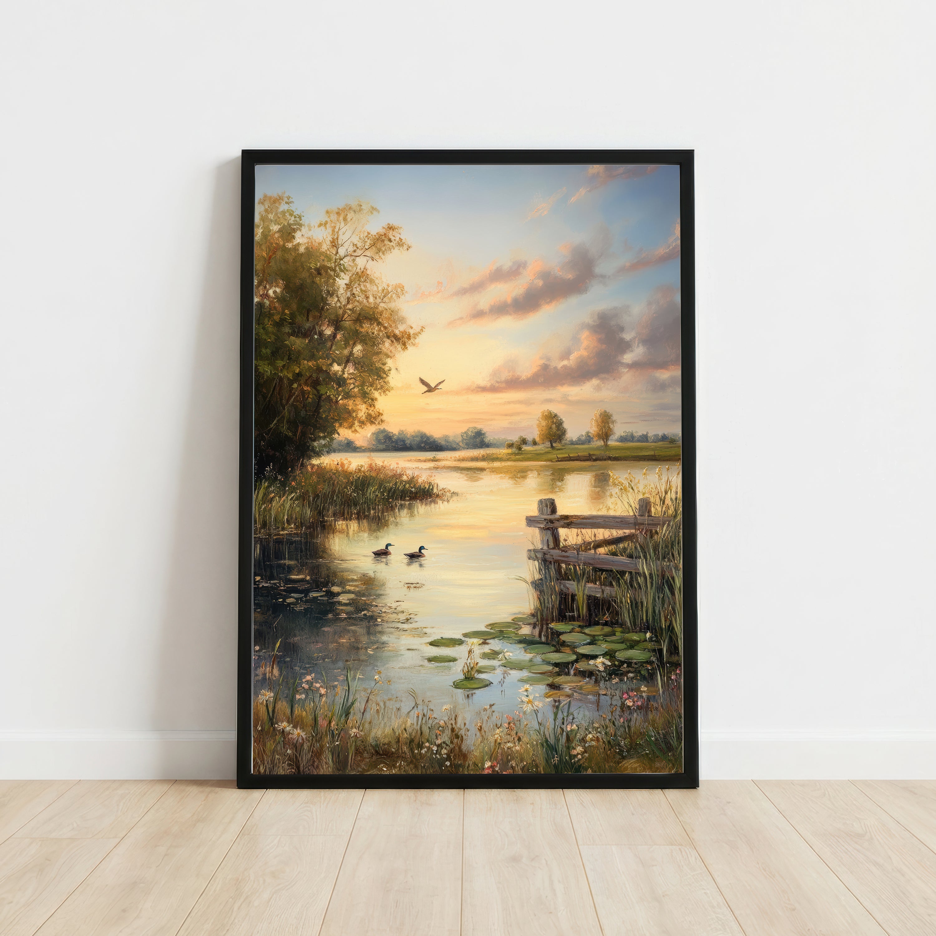 Serene Pond Landscape Art Print