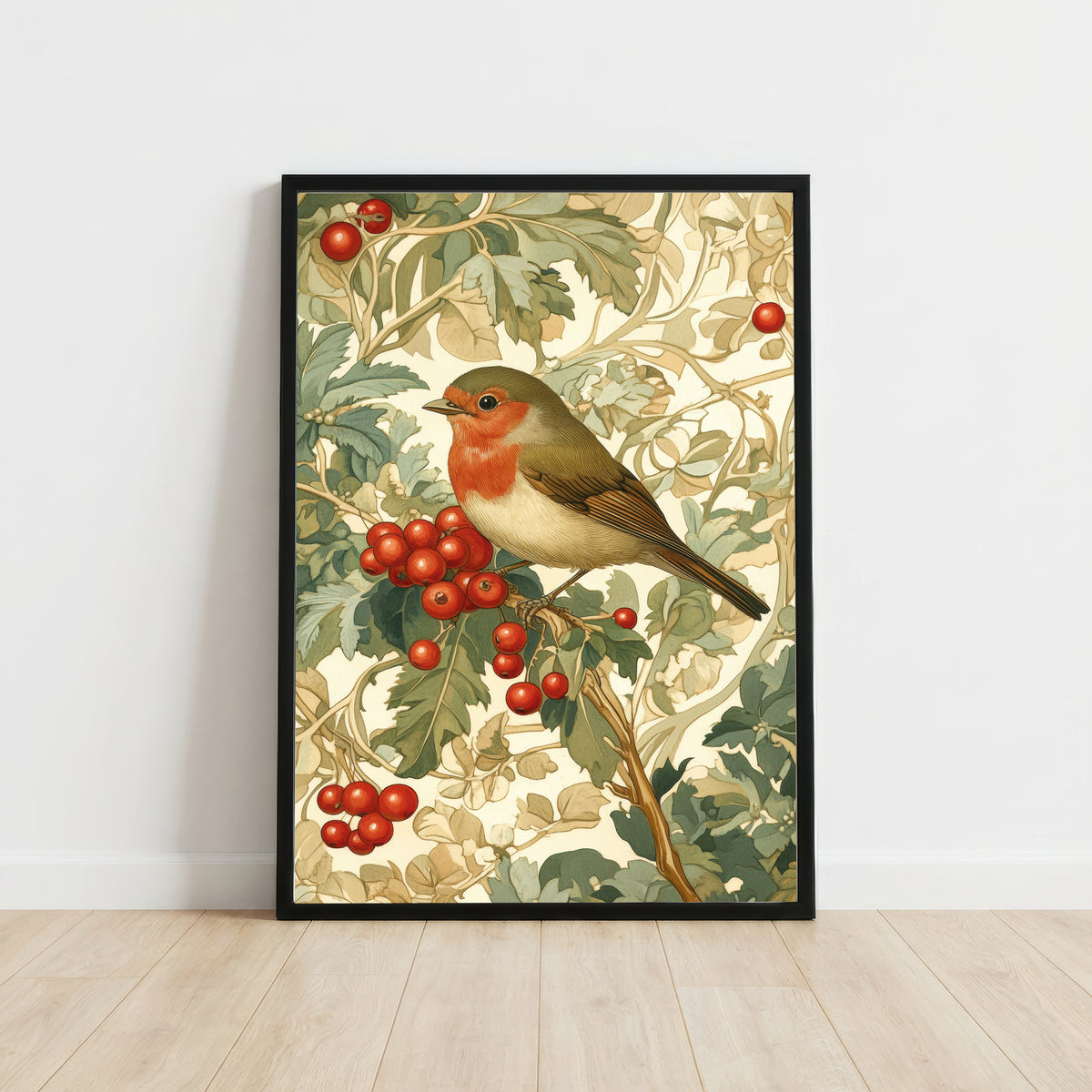 Robin Botanical Art Print
