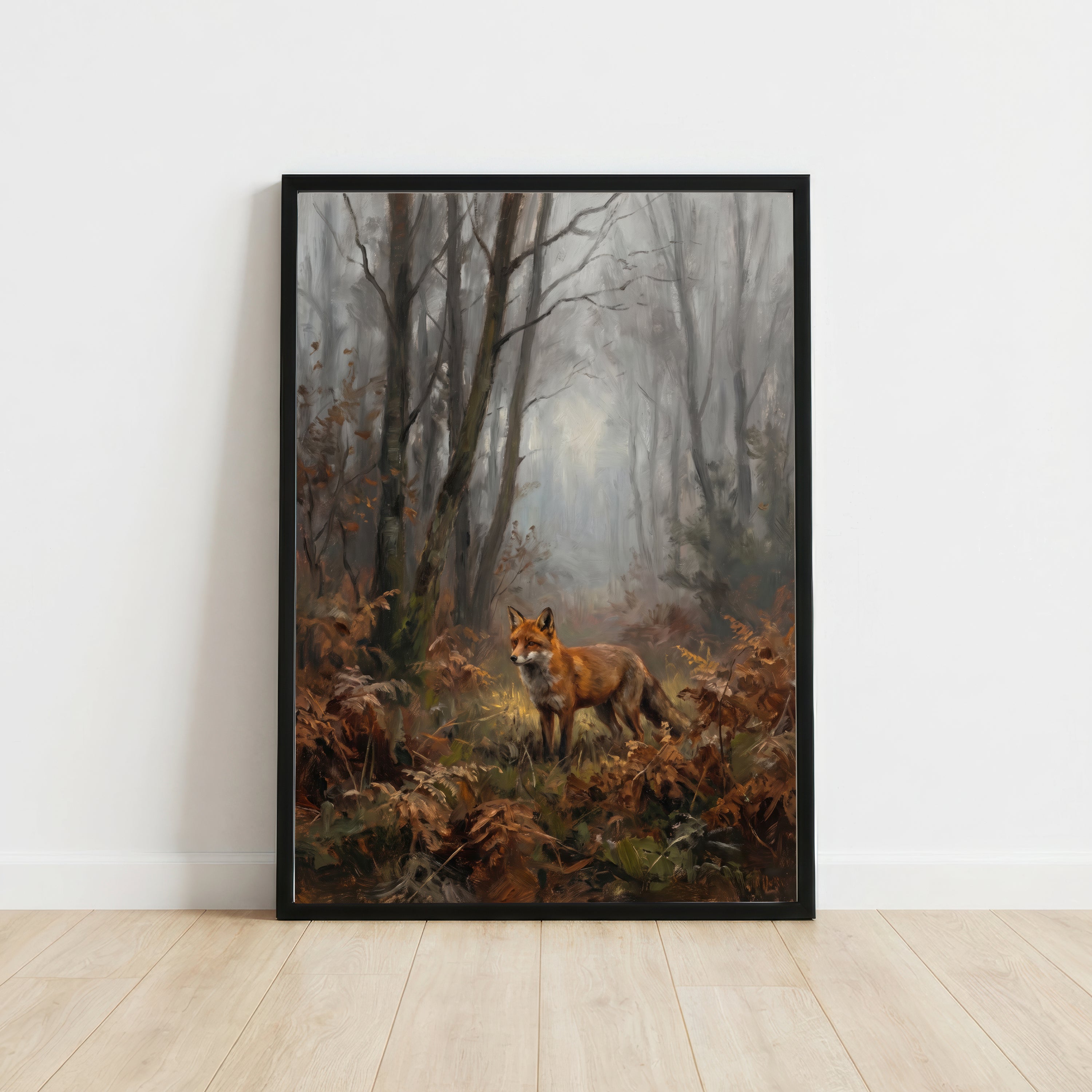 Misty Woodland Fox Art Print