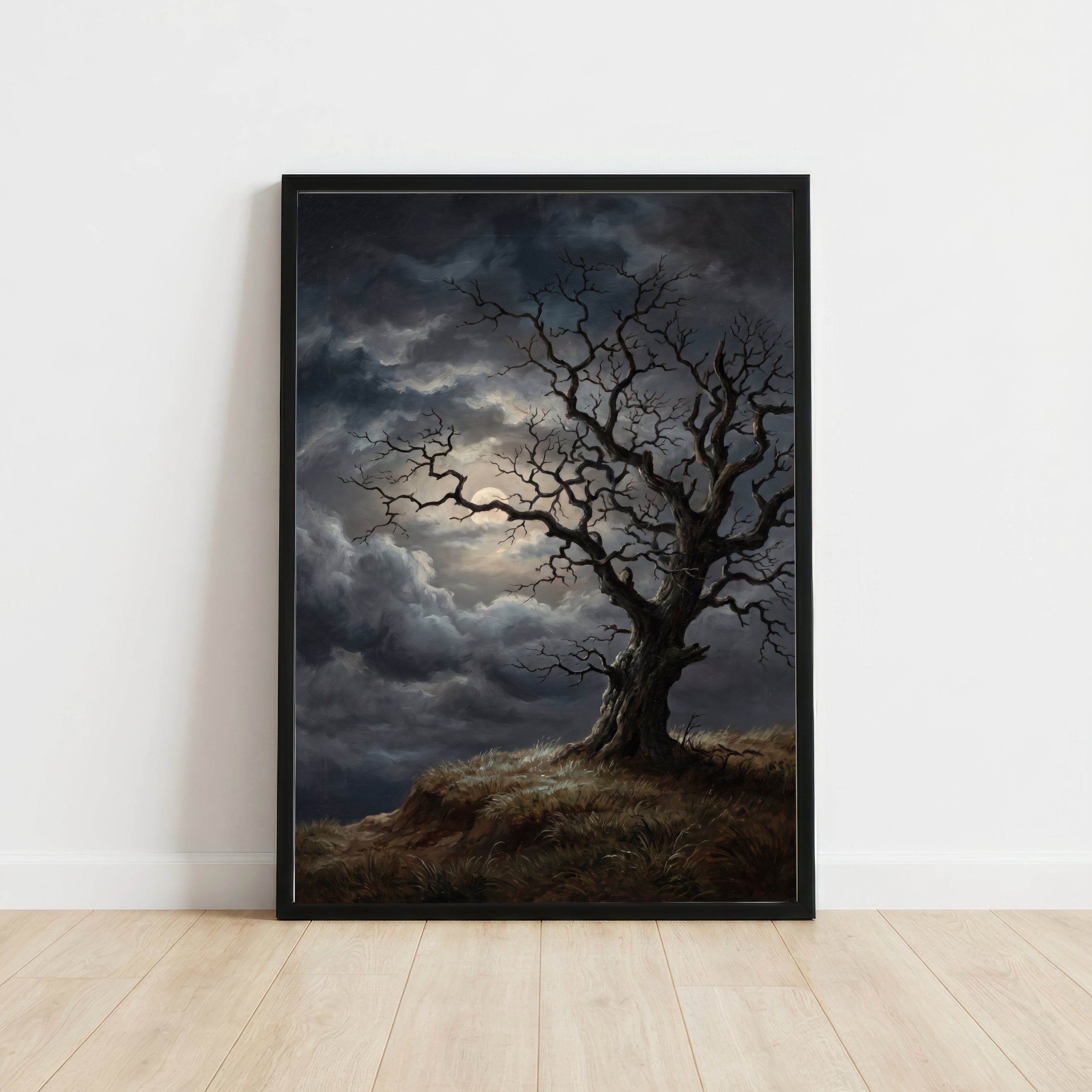 Moonlit Gnarled Tree Art Print