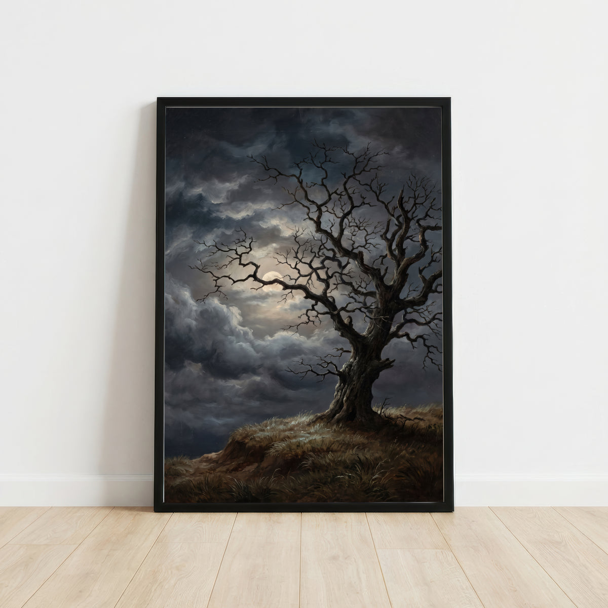 Moonlit Gnarled Tree Art Print