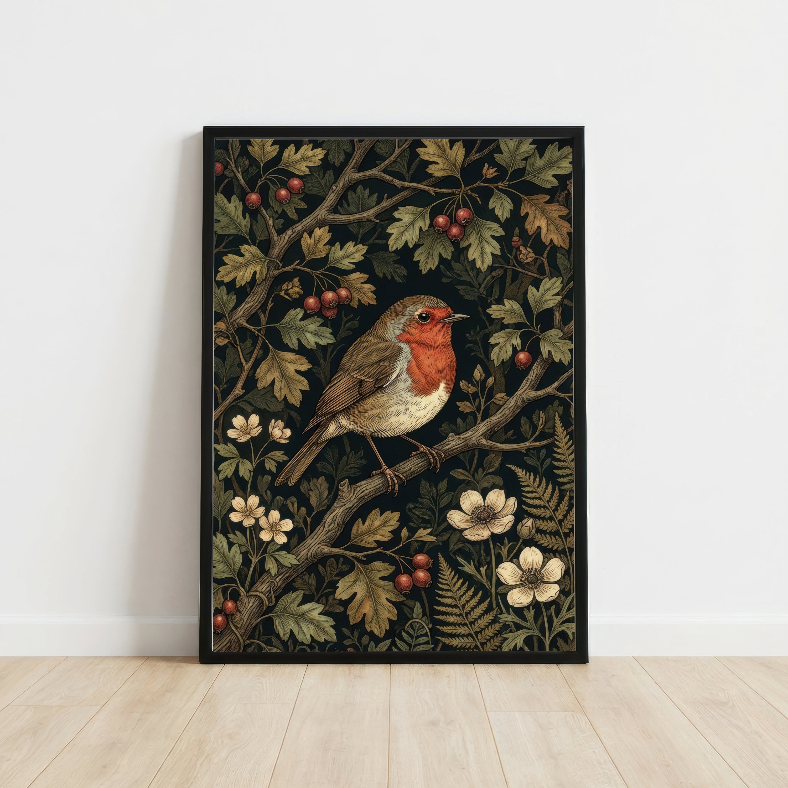 Robin Botanical Art Print