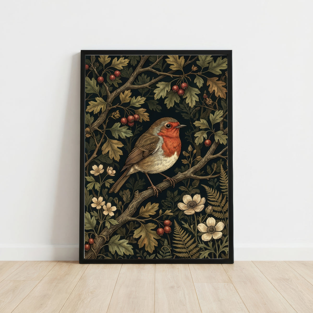 Robin Botanical Art Print