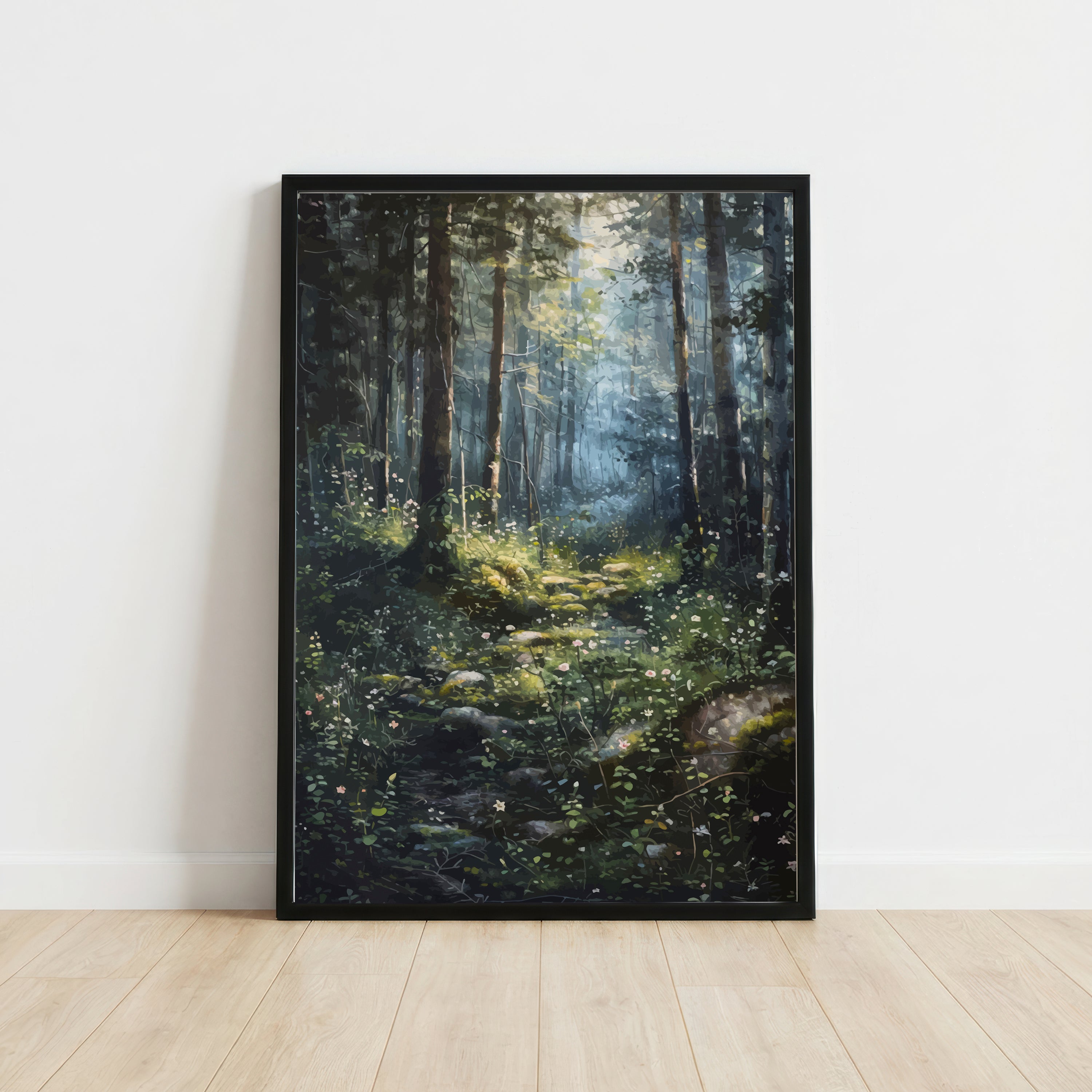 Moody Woodland Forest Art Print
