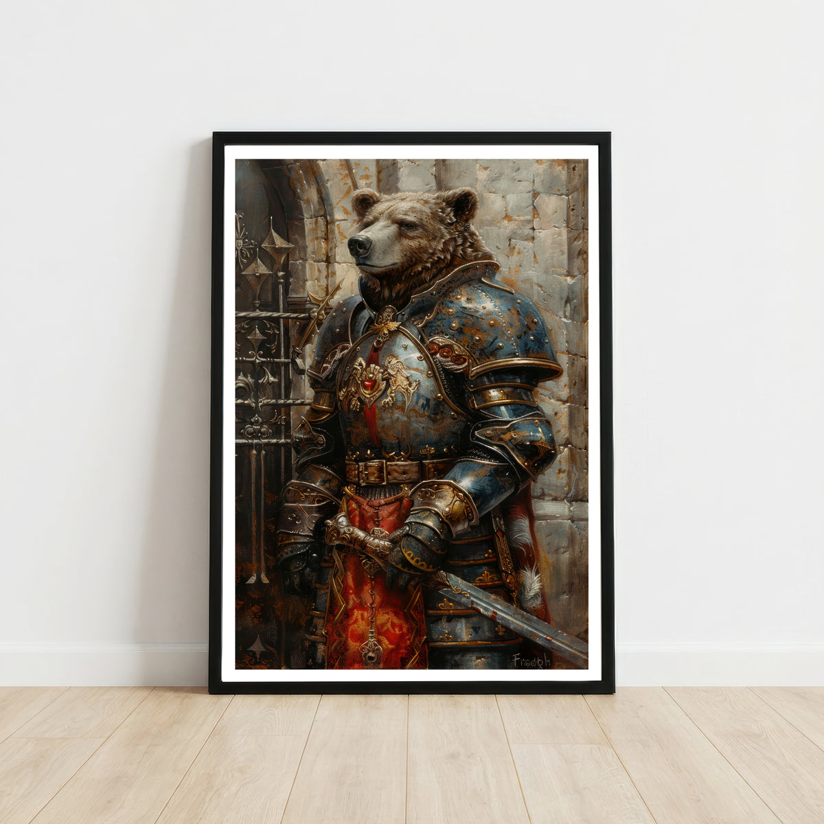 Bear Knight Fantasy Art Print