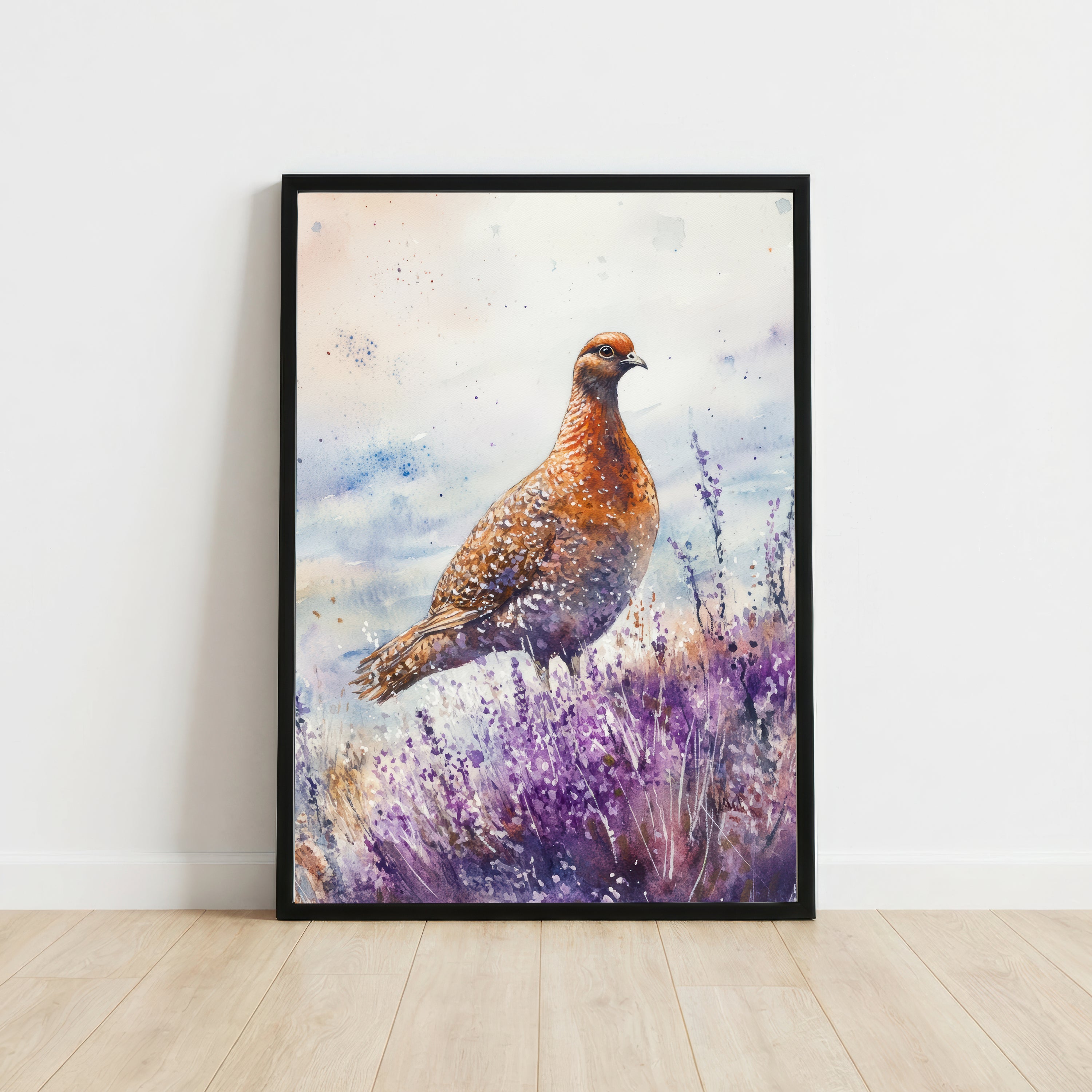 Grouse Heather Watercolour Art Print