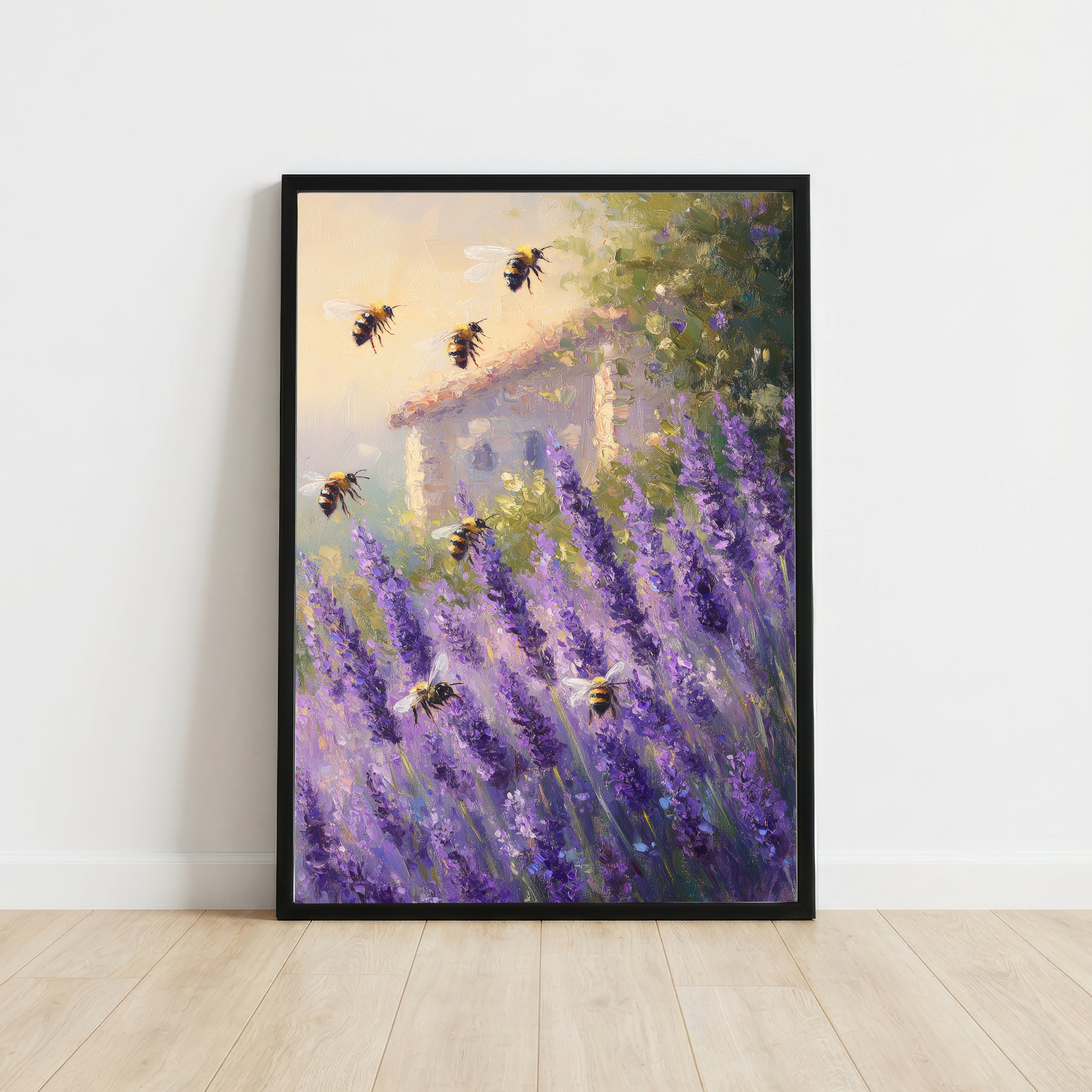 Bumblebee Lavender Meadow Art Print
