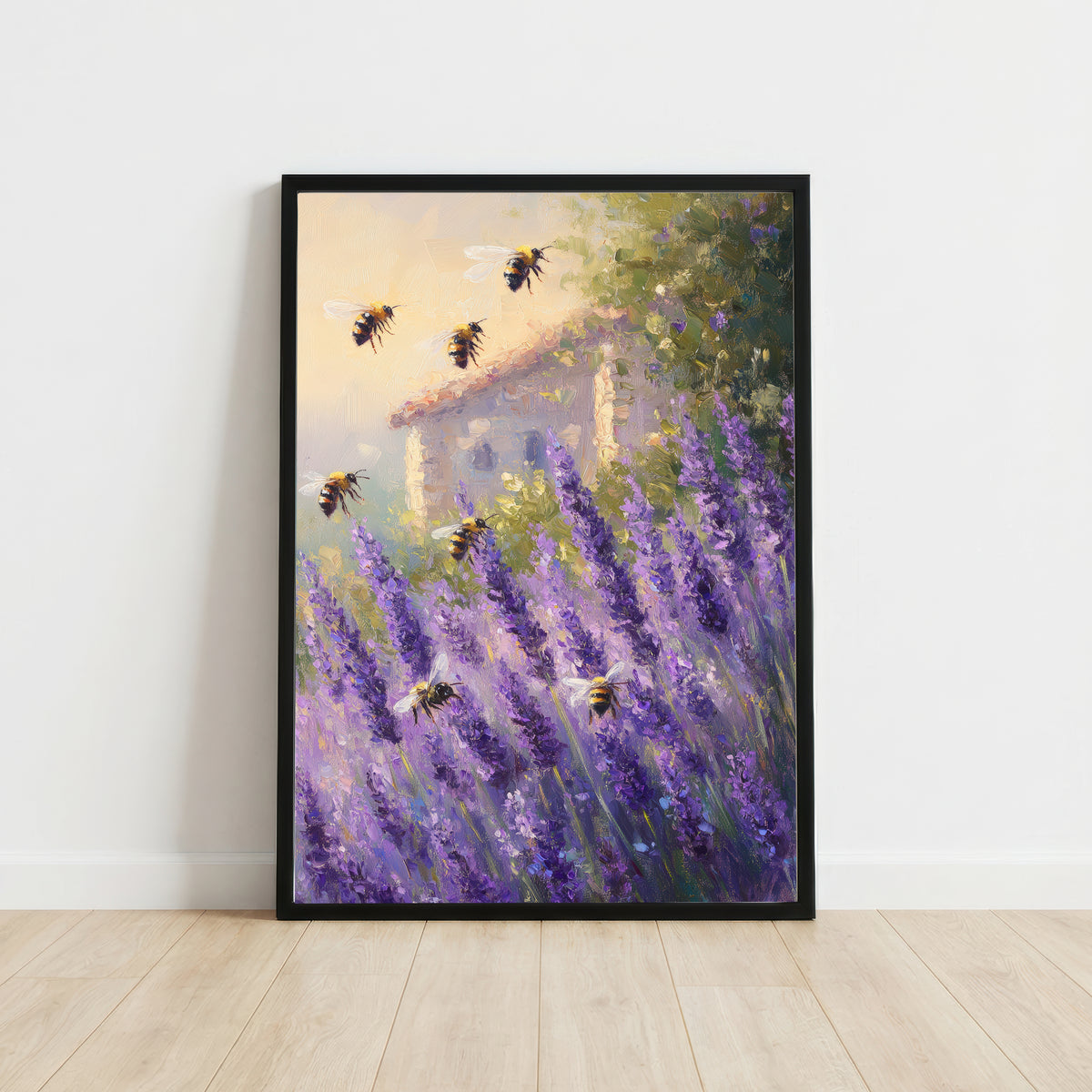 Bumblebee Lavender Meadow Art Print