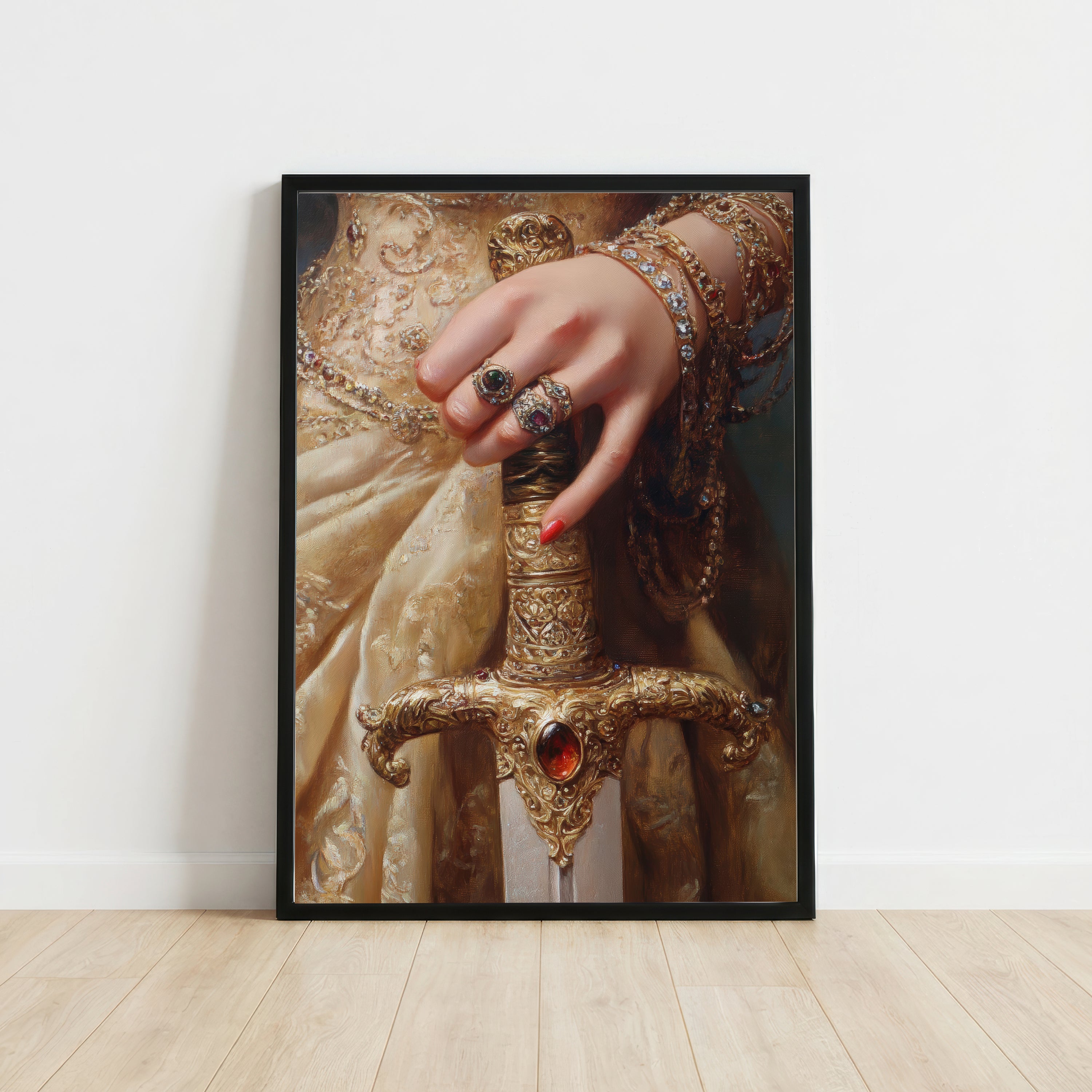 Jeweled Sword Hand Art Print