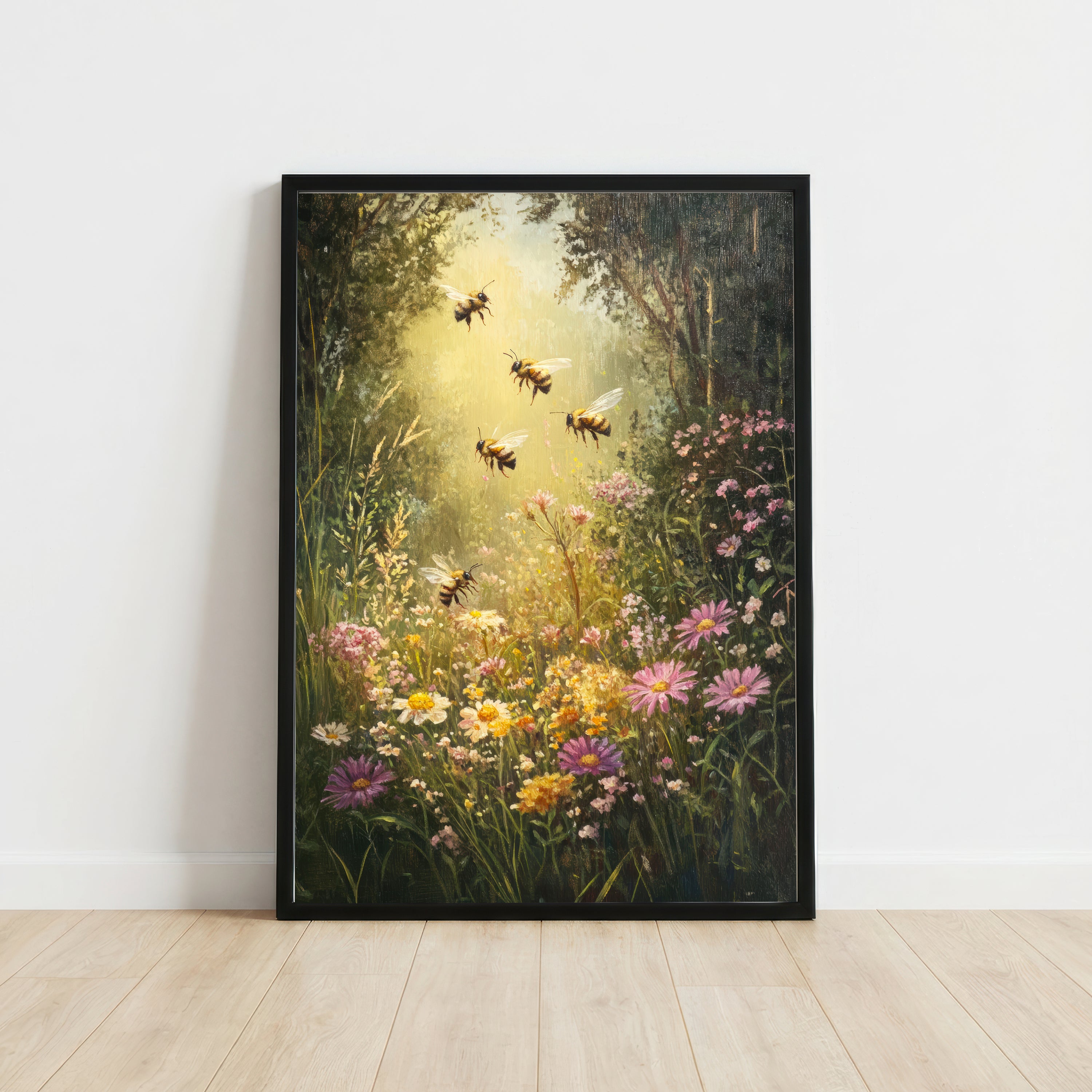 Bumblebee Wildflower Meadow Art Print