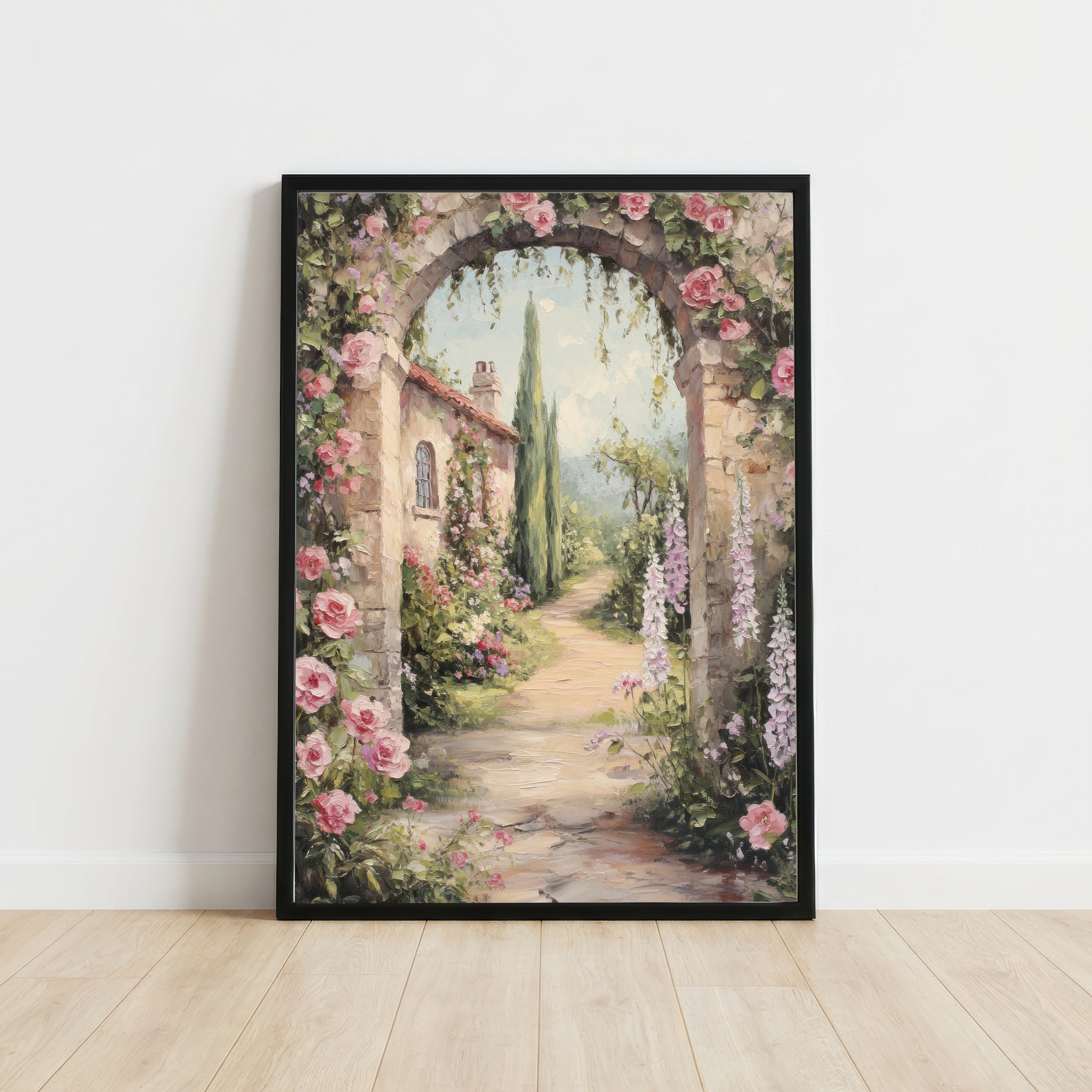 Romantic Rose Garden Arch Art Print