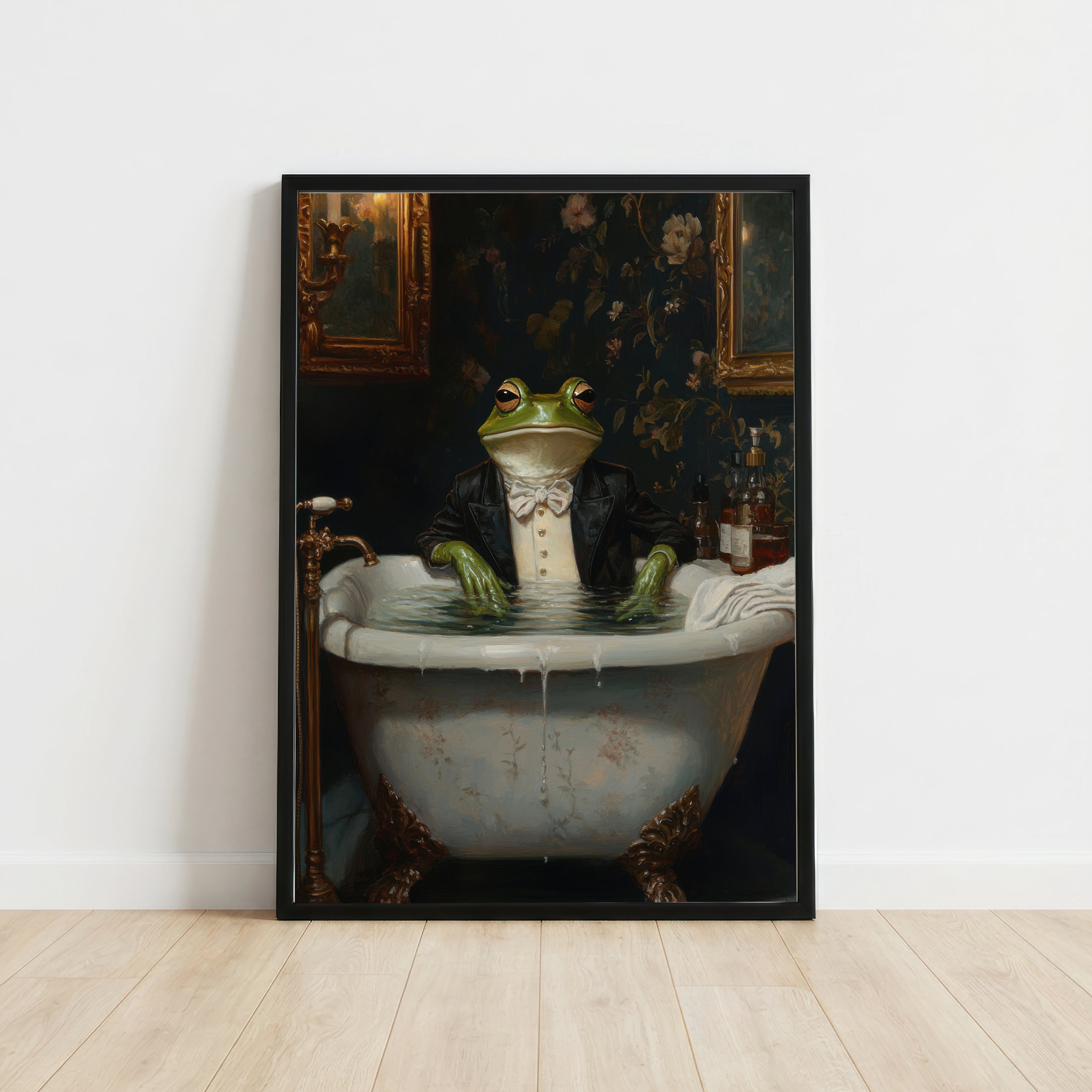 Dapper Frog Bath Art Print