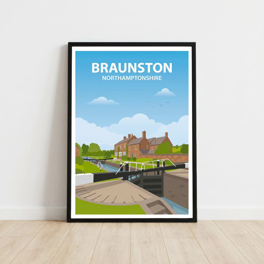 Braunston Northamptonshire Canal Village Print – England Travel Wall Art
