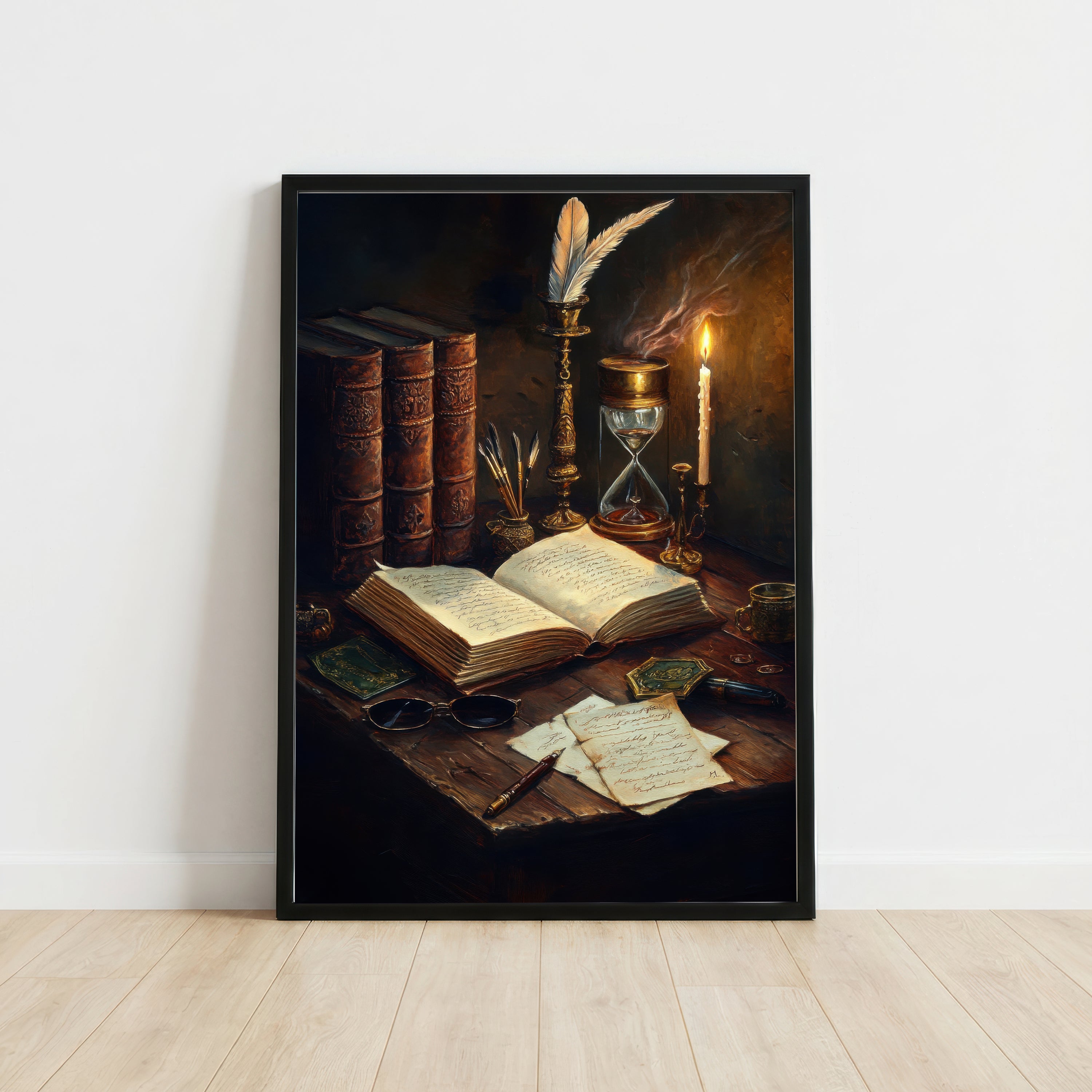 Dark Academia Writing Desk Art Print