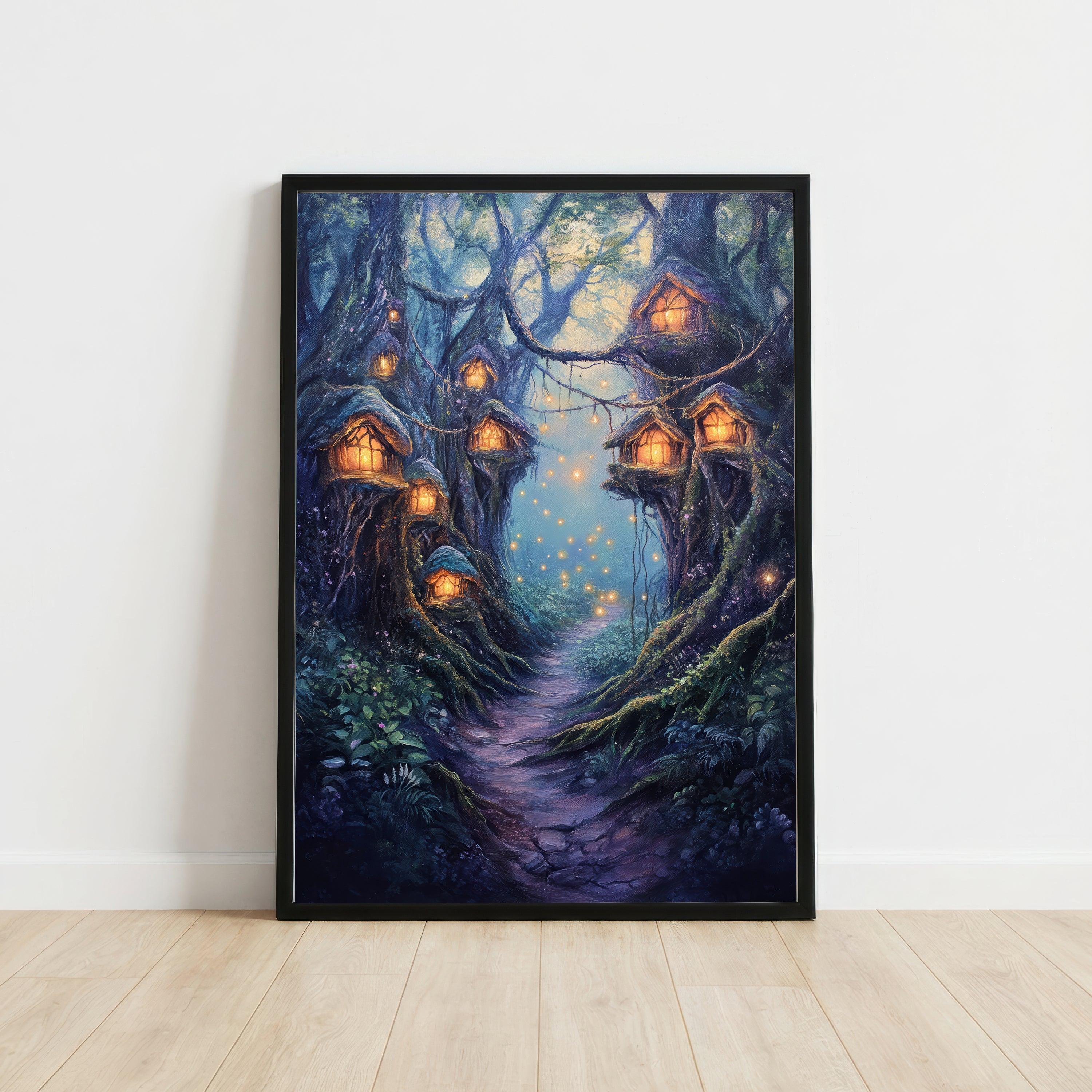 Enchanted Woodland Village Art Print