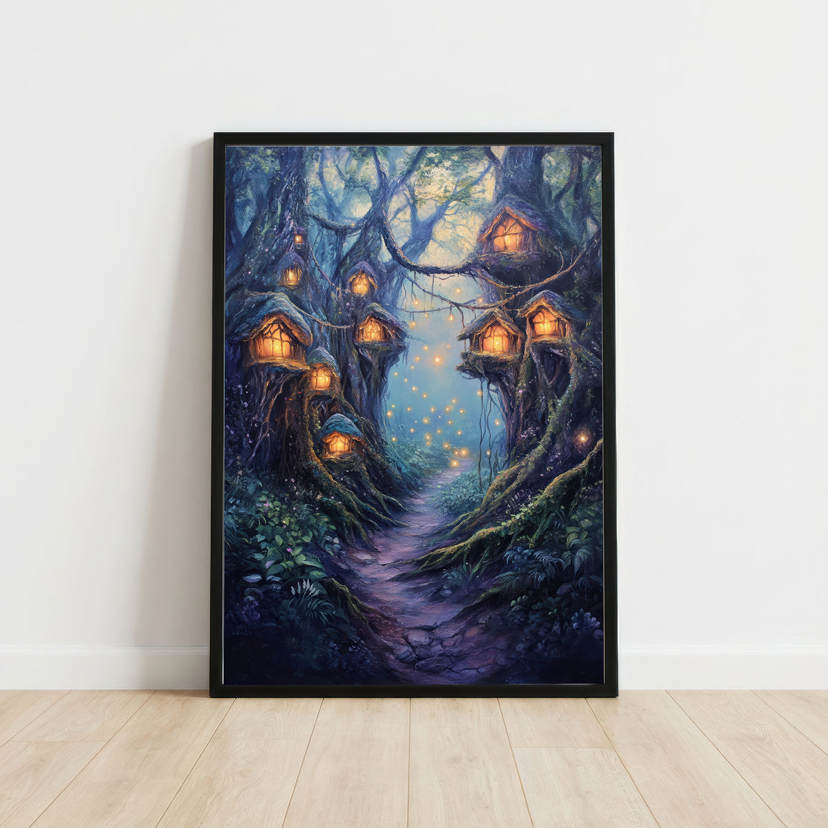 Enchanted Woodland Village Art Print
