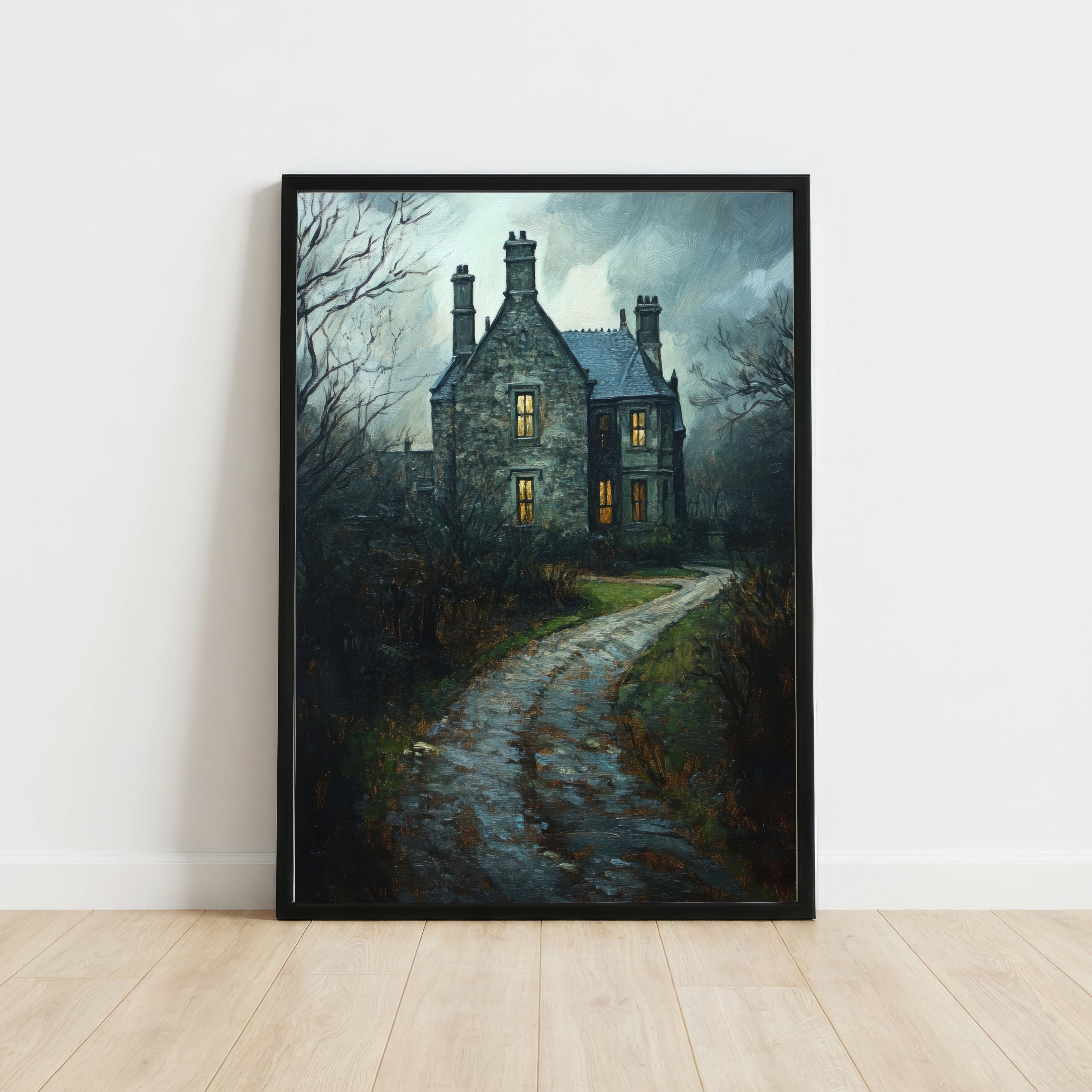 Gothic Cottage Landscape Art Print