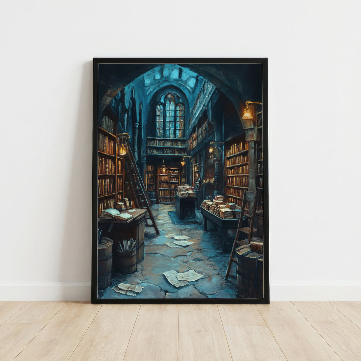 Gothic Library Dark Academia Art Print