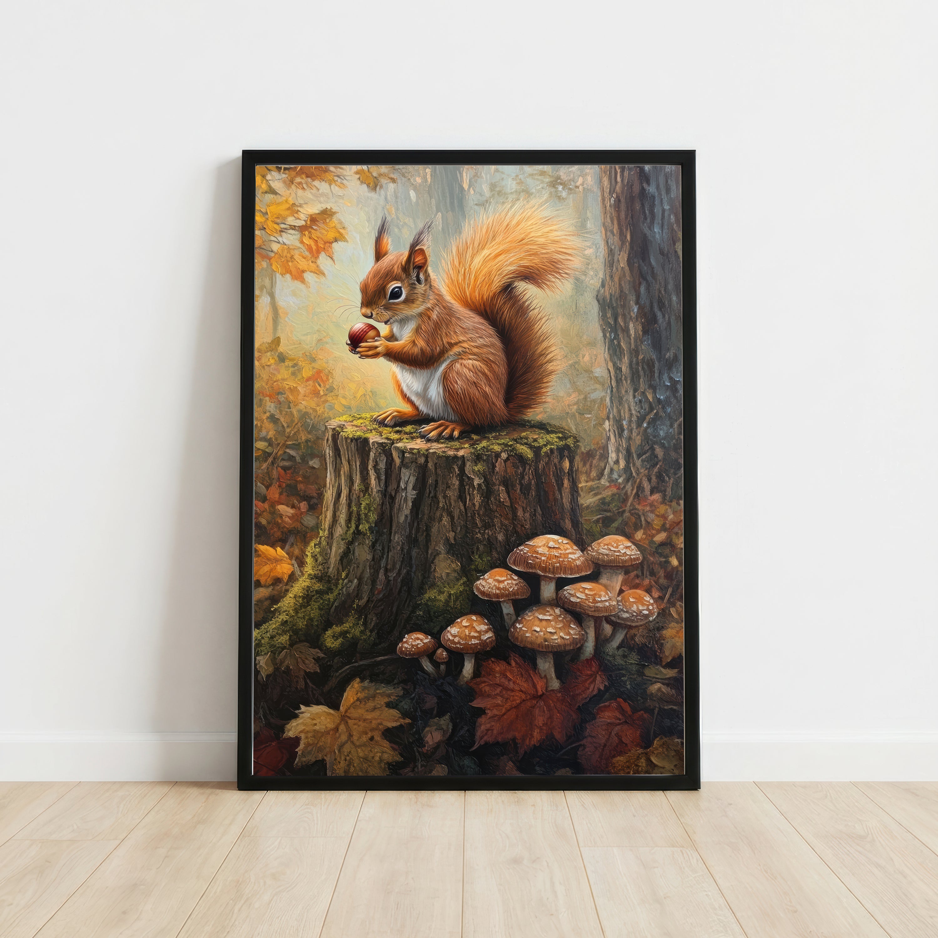 Autumn Squirrel Woodland Art Print