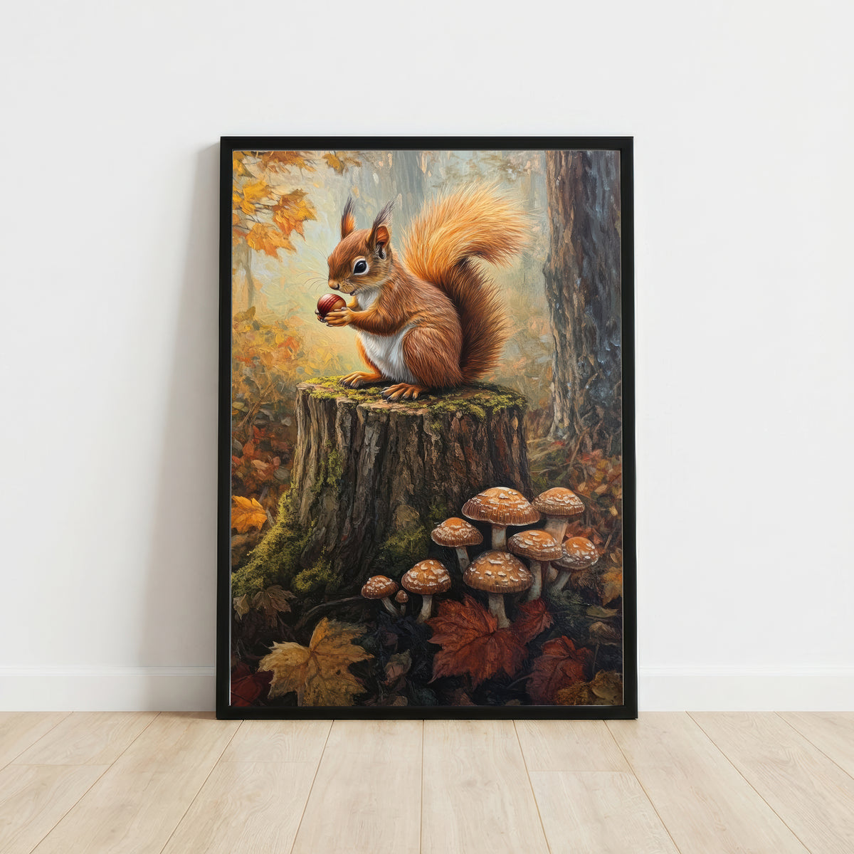 Autumn Squirrel Woodland Art Print