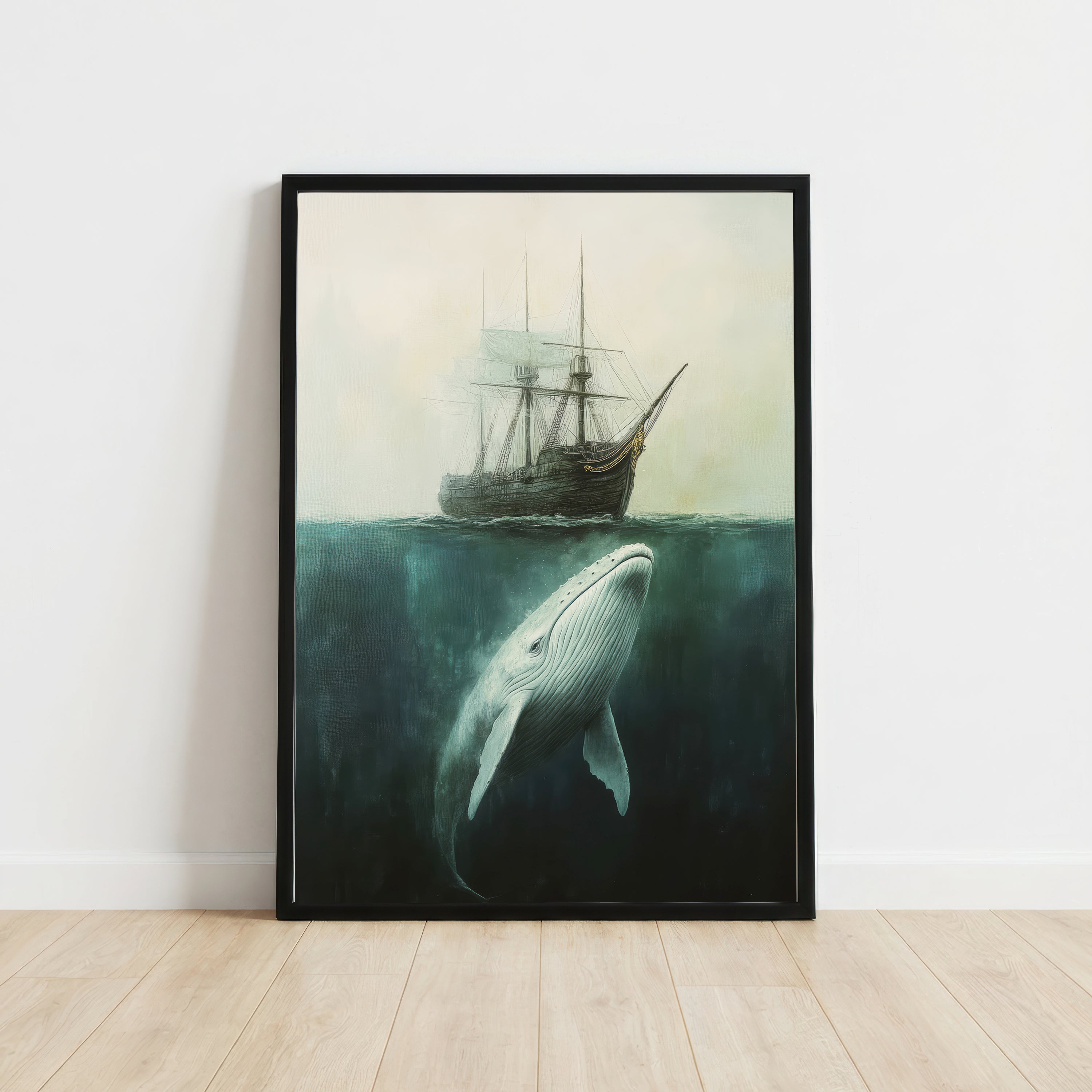 Whale and Sailing Ship Art Print