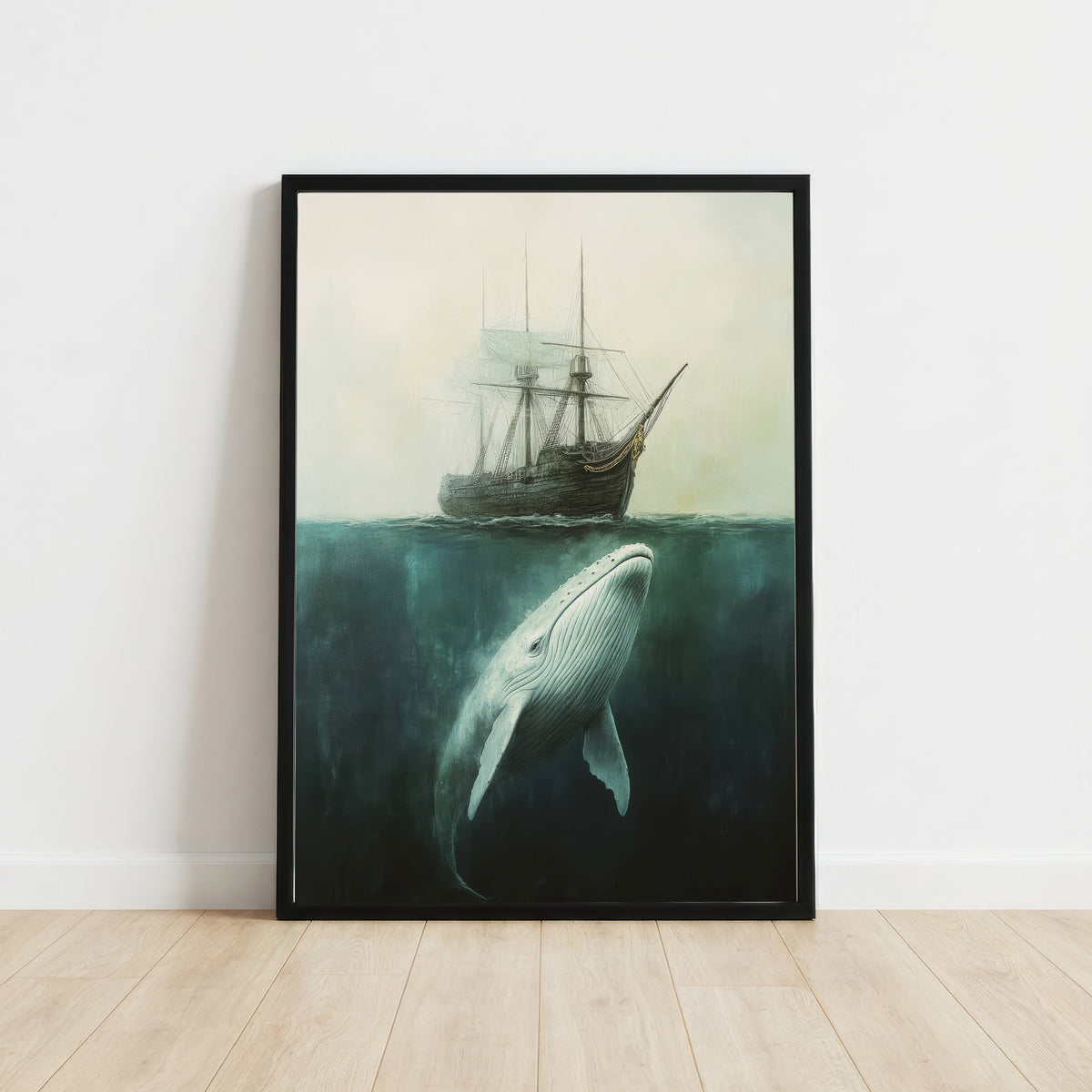 Whale and Sailing Ship Art Print