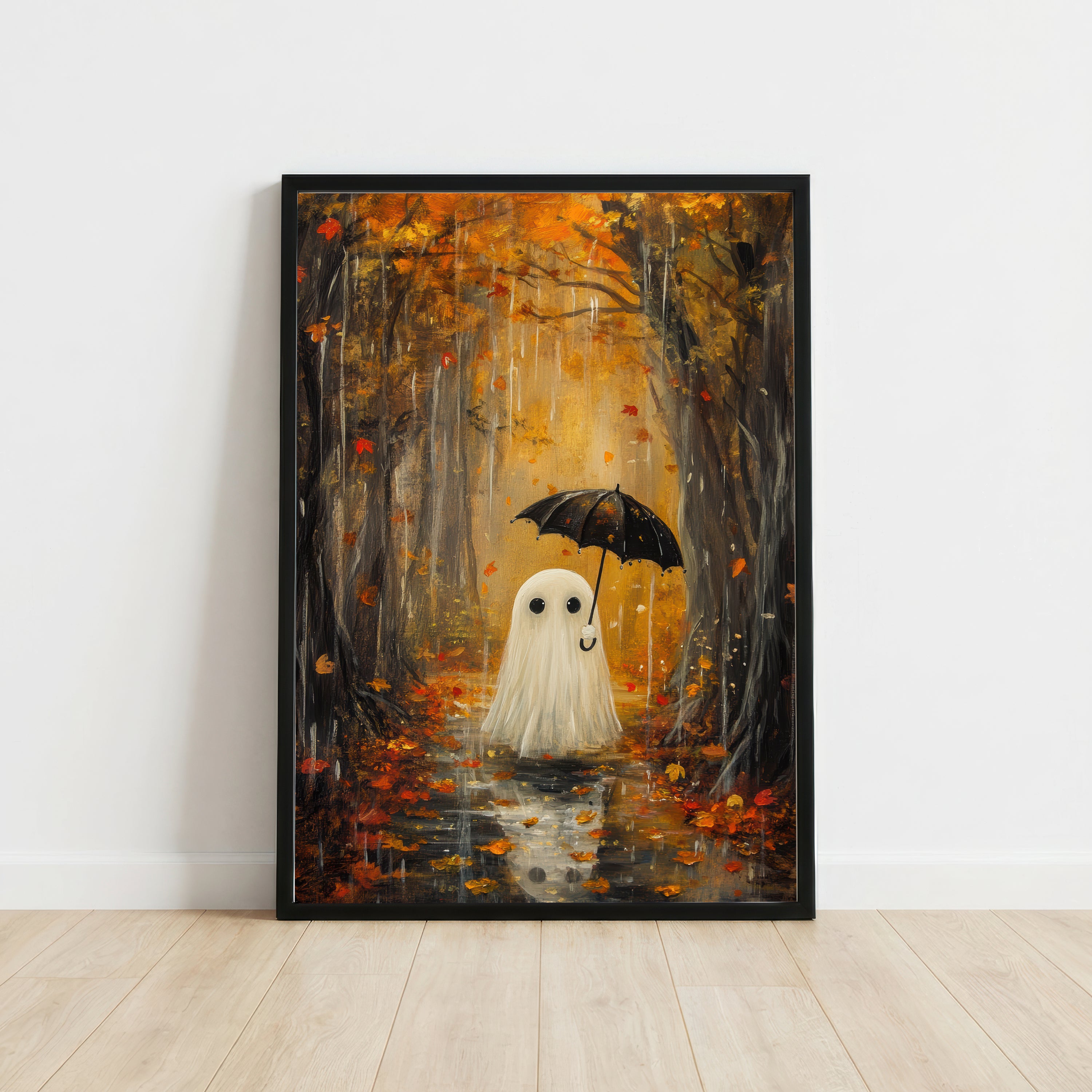 Ghost in Autumn Forest Art Print