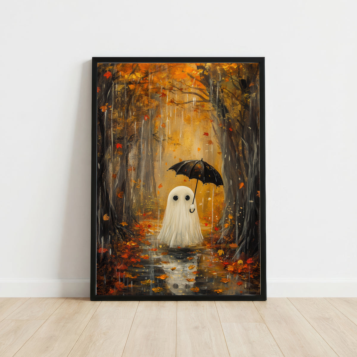 Ghost in Autumn Forest Art Print