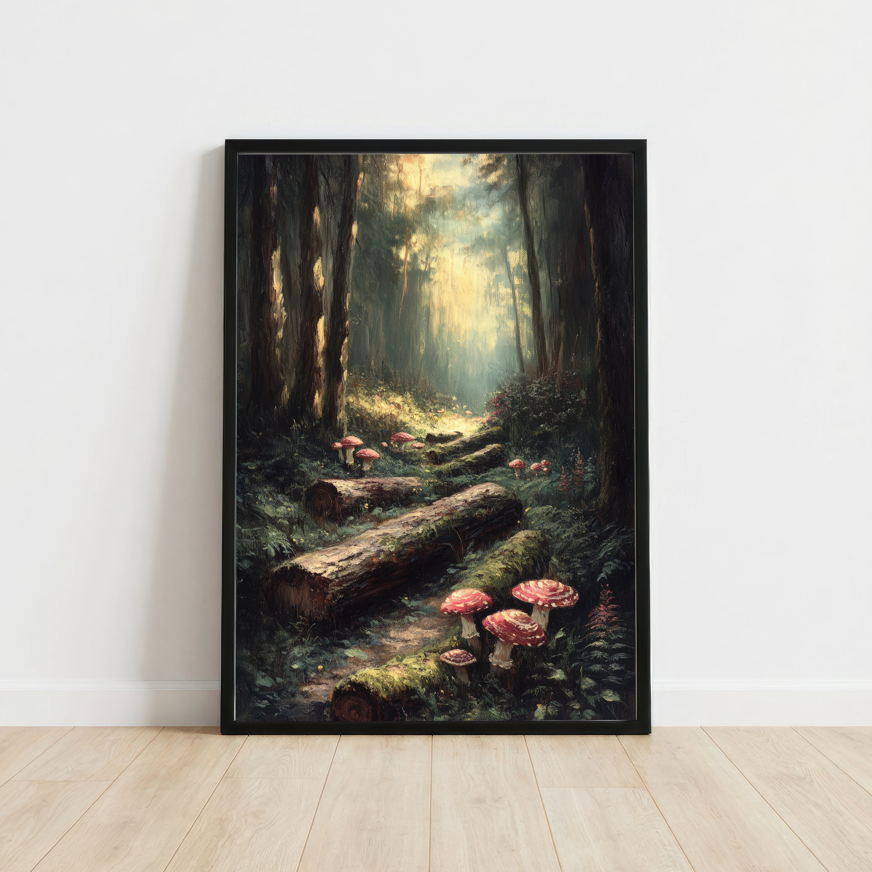 Mushroom Forest Woodland Art Print