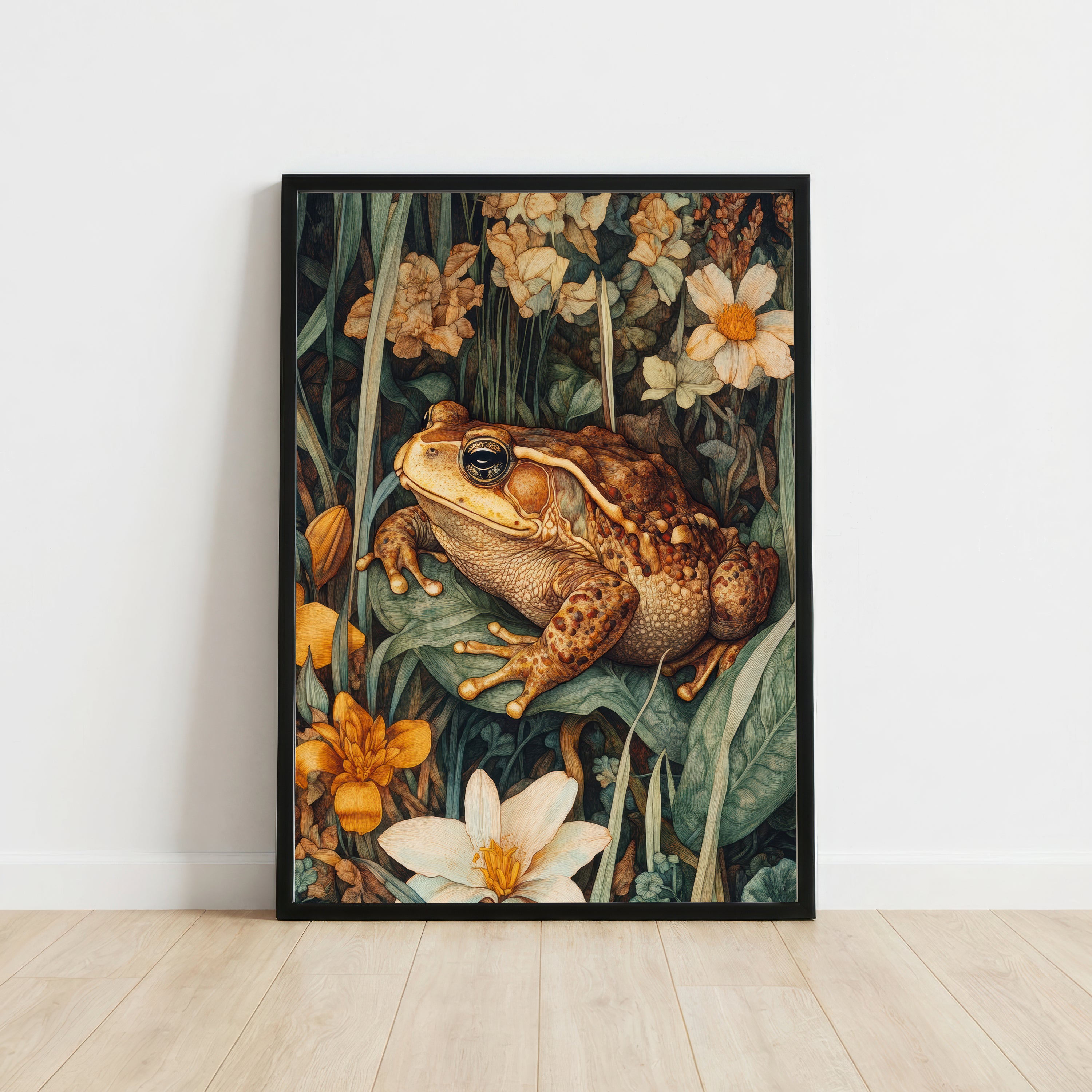 Frog Among Flowers Art Print