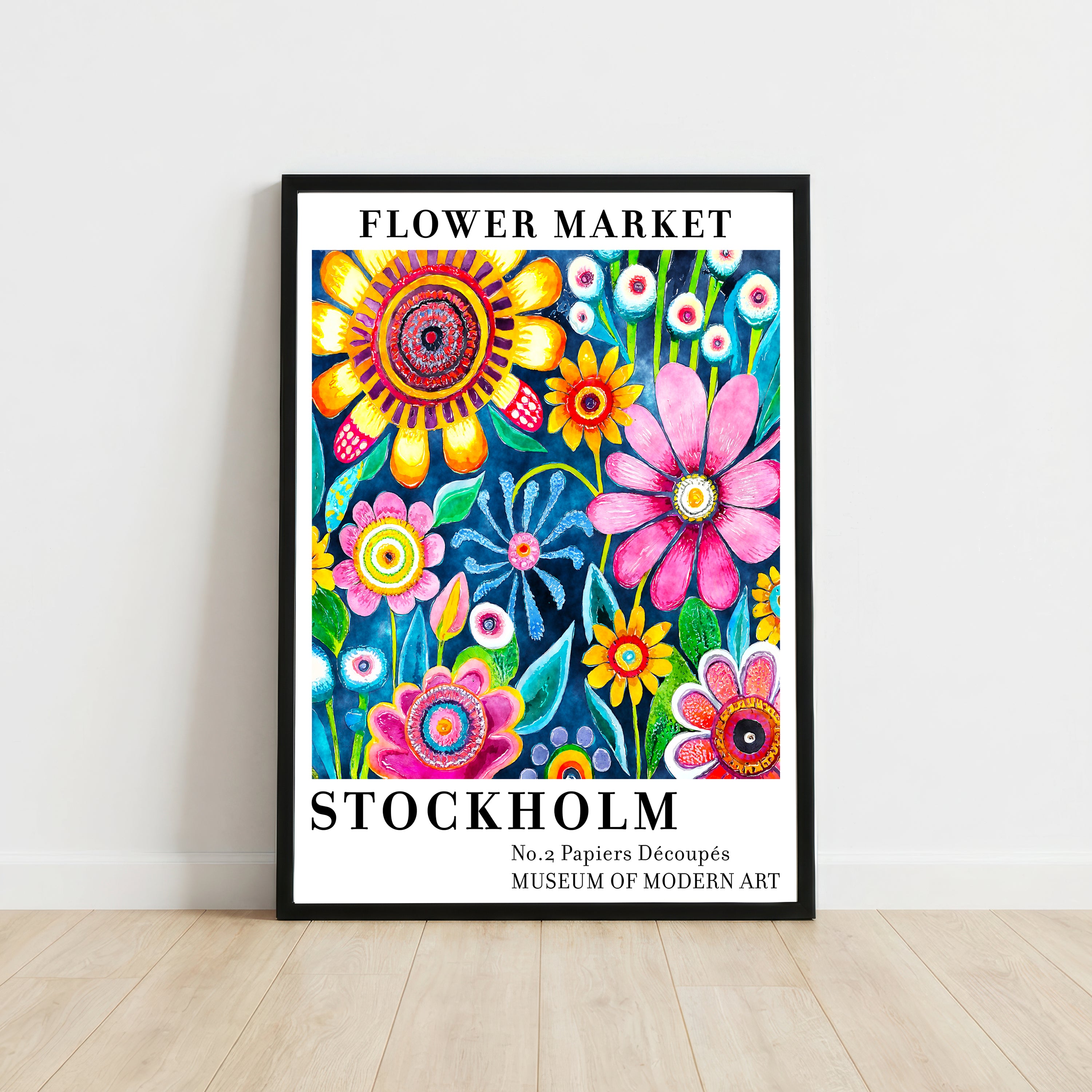 Colorful Modernist Flower Art Print