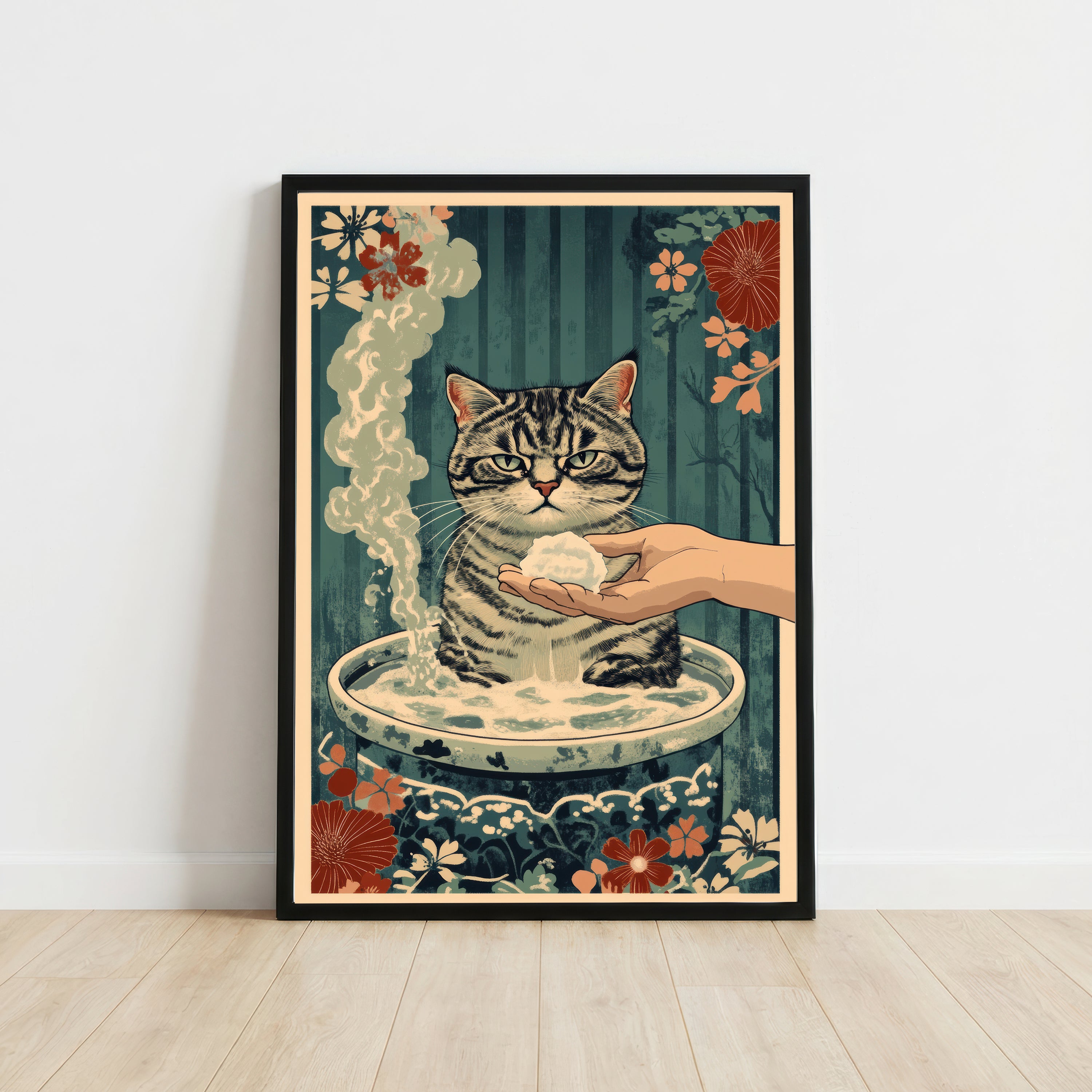 Vintage Cat Bath Art Print