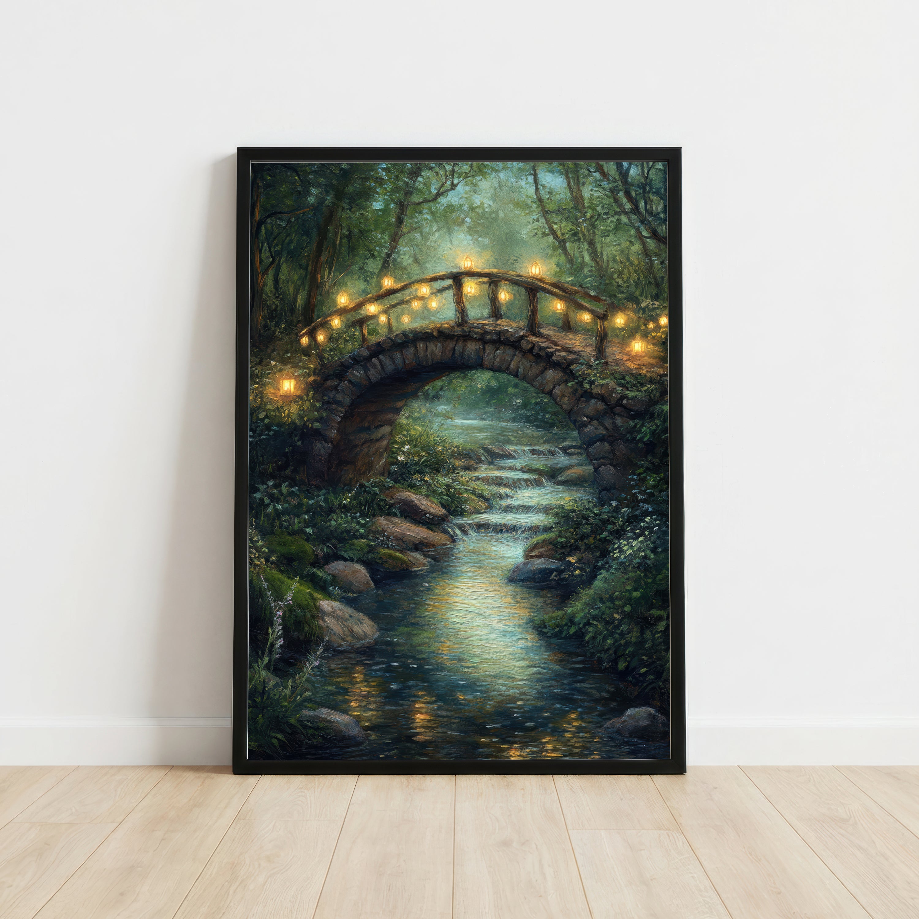 Enchanted Woodland Bridge Art Print