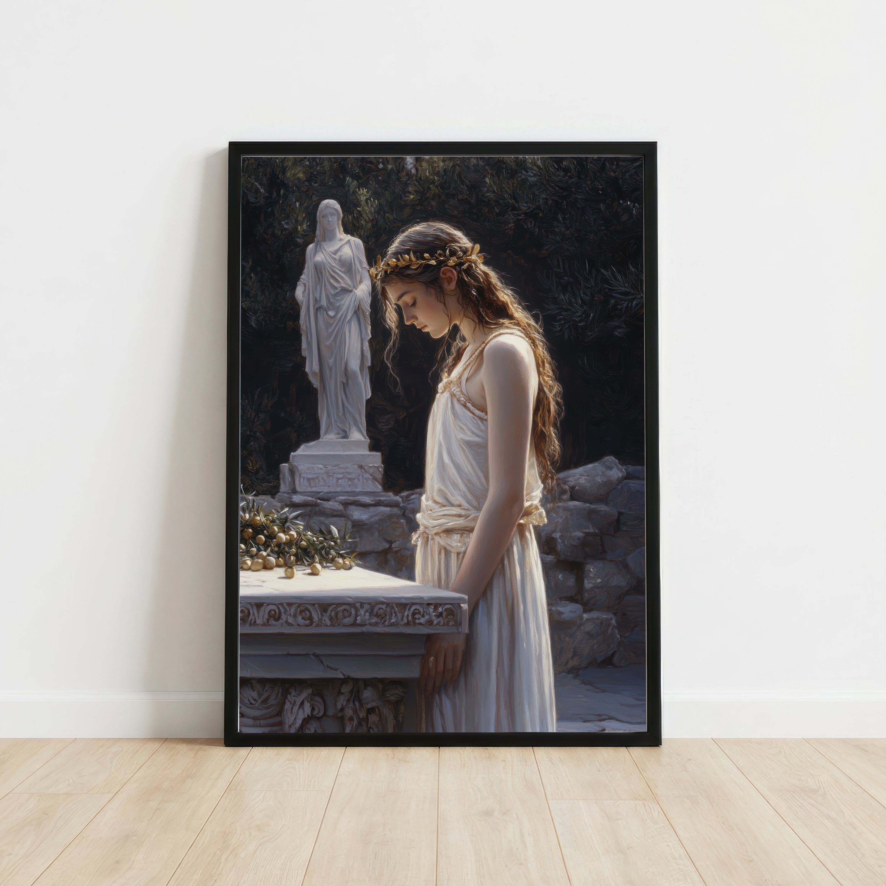 Classical Woman Dark Academia Art Print