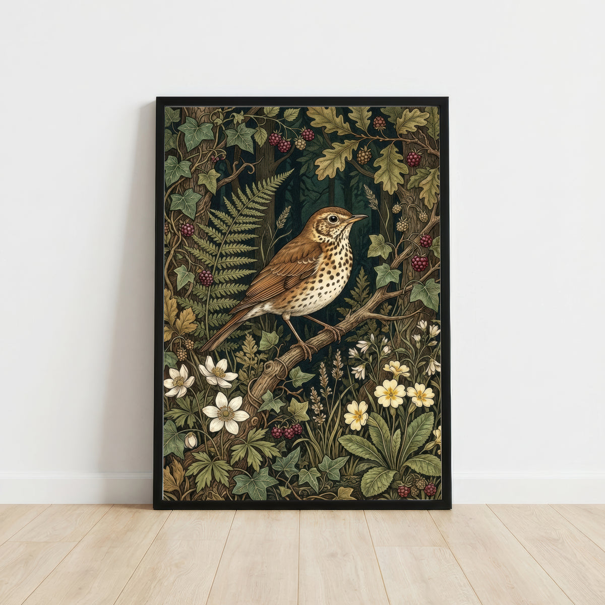 Woodland Thrush Art Print