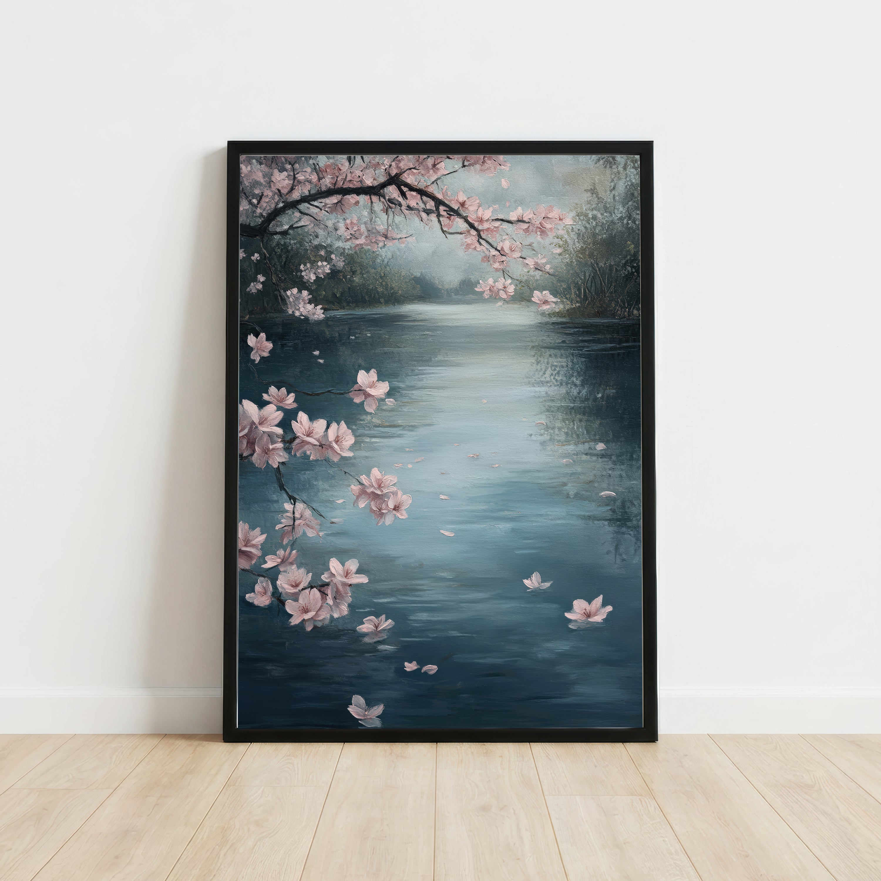 Cherry Blossom Pond Art Print