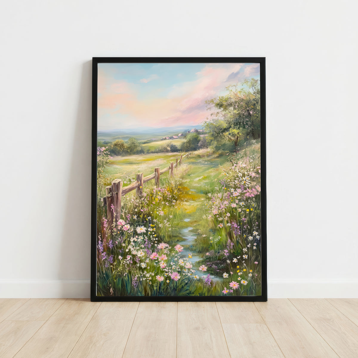 Wildflower Meadow Landscape Art Print