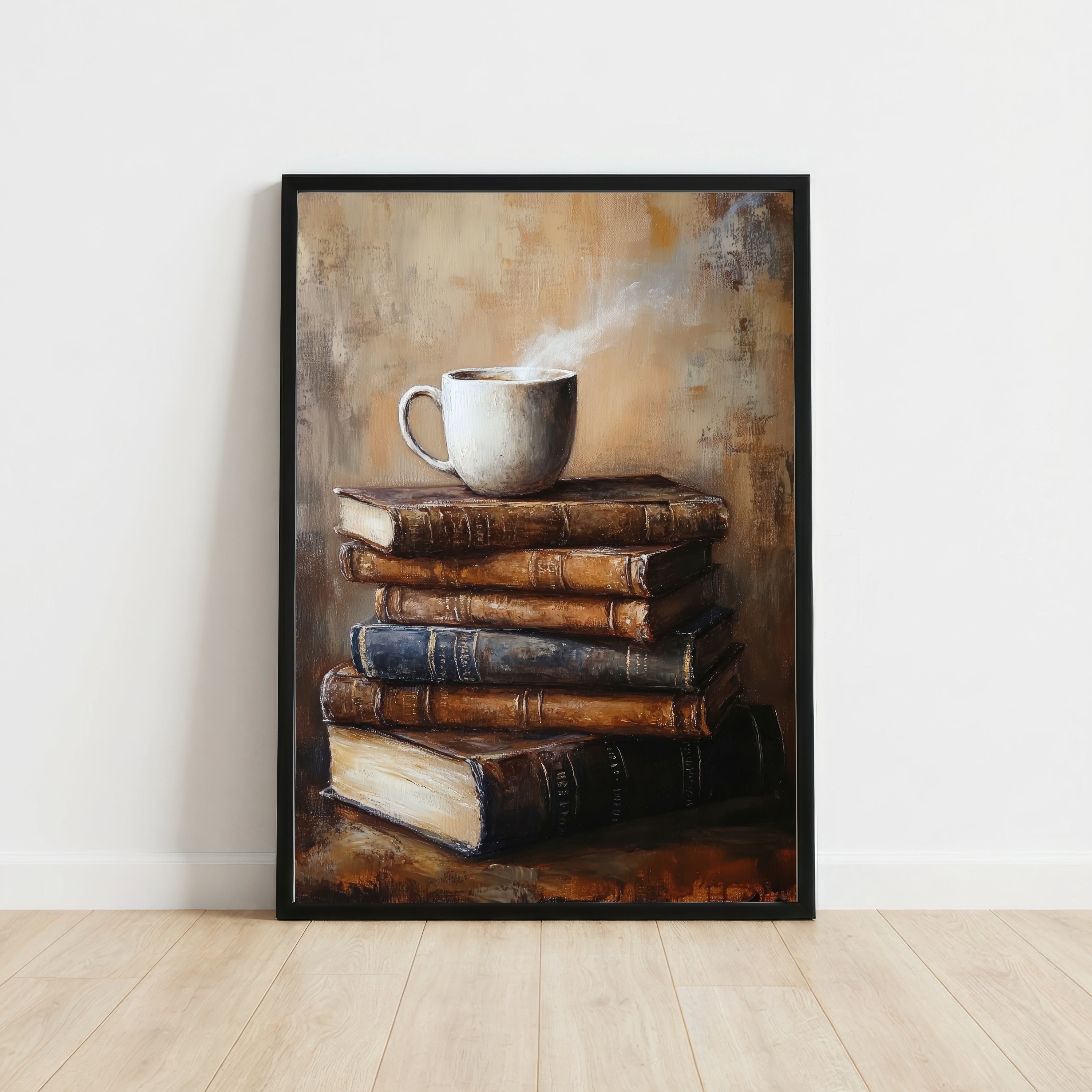 Cup and Stacked Books Art Print