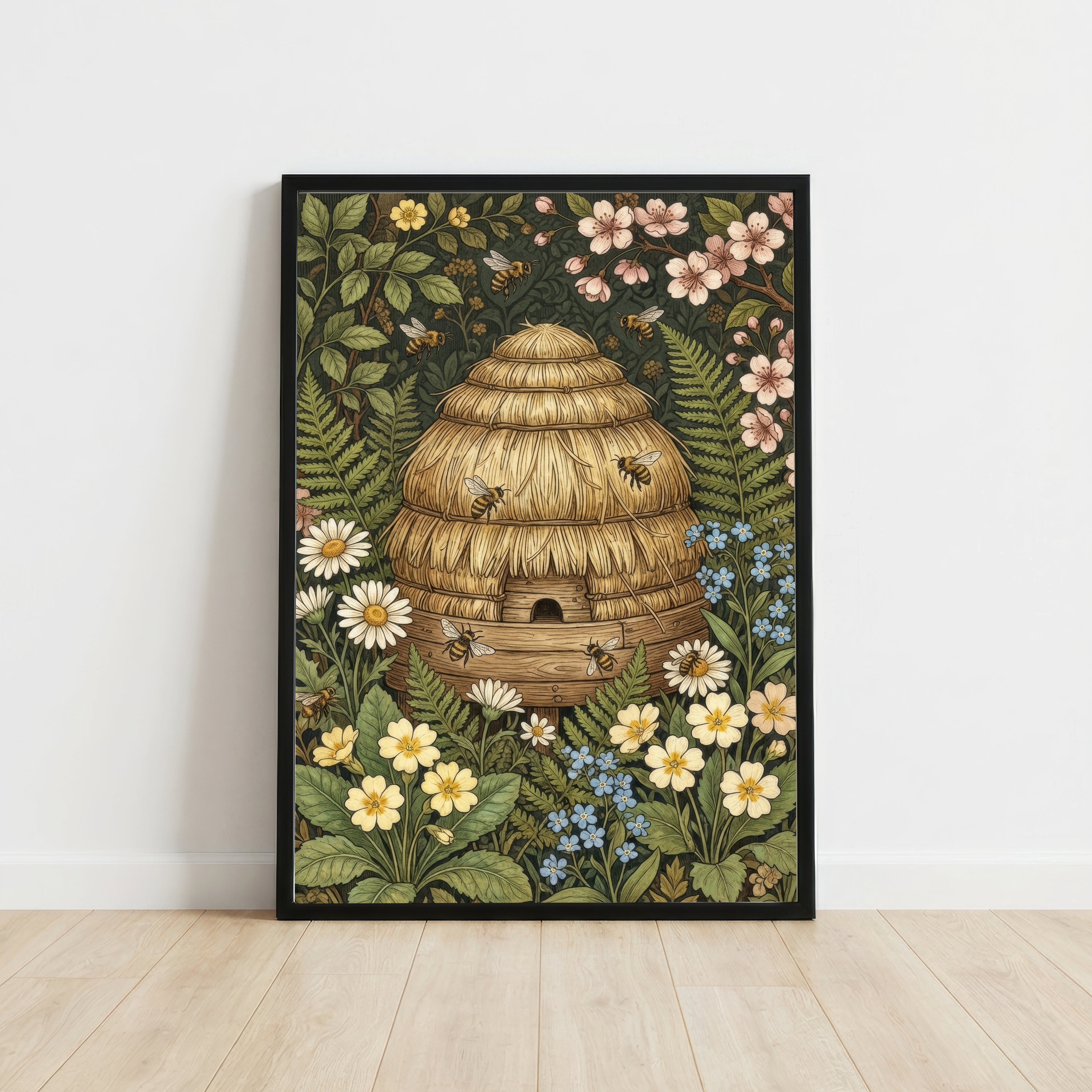 William Morris Inspired Beehive Art Print