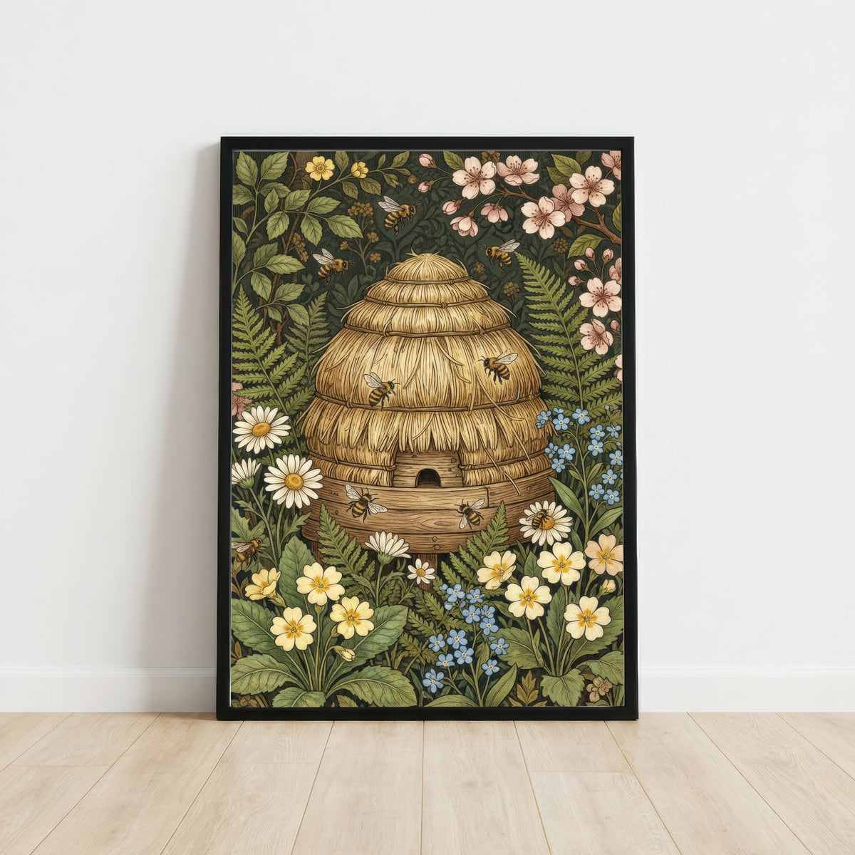 William Morris Inspired Beehive Art Print