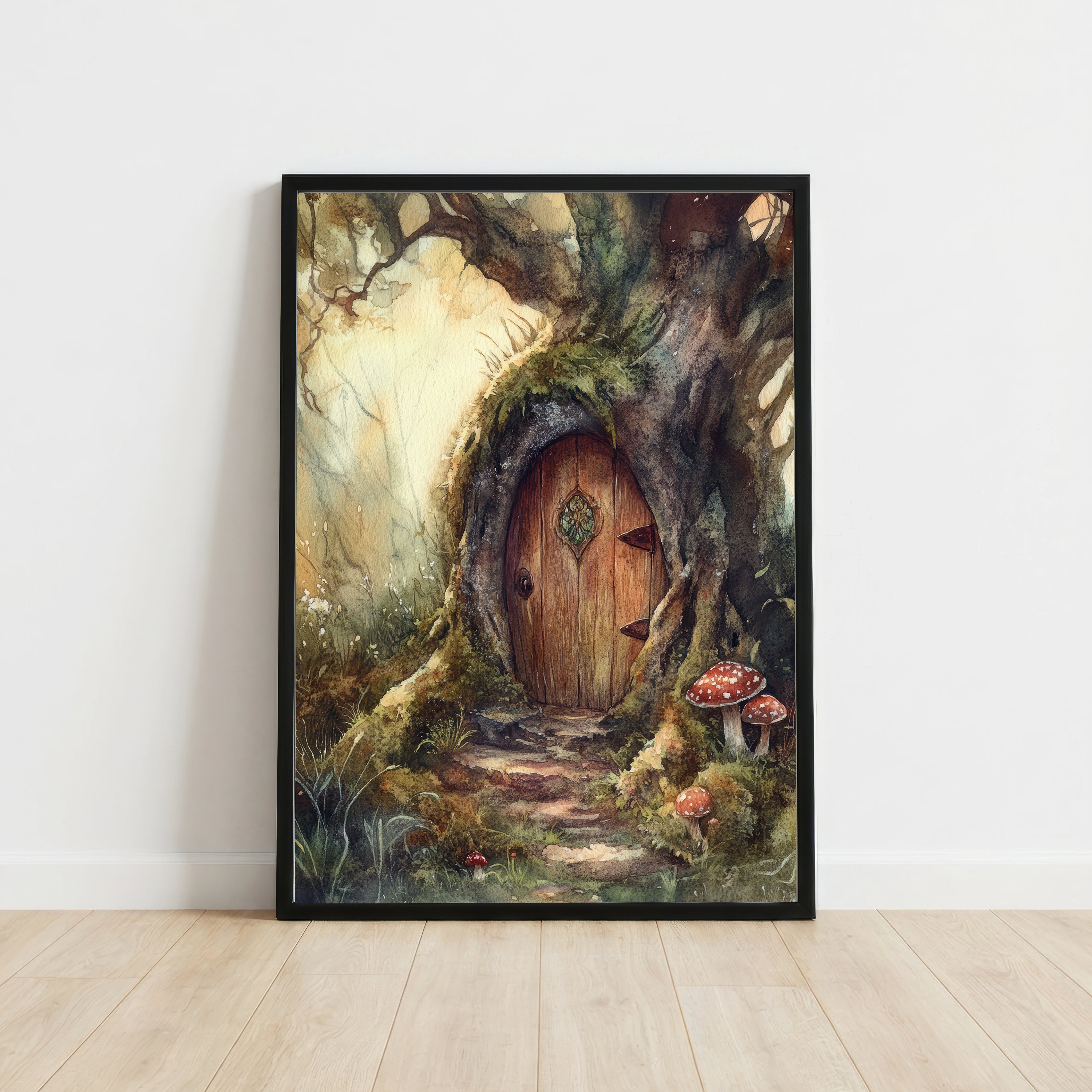 Enchanted Woodland Tree Door Art Print